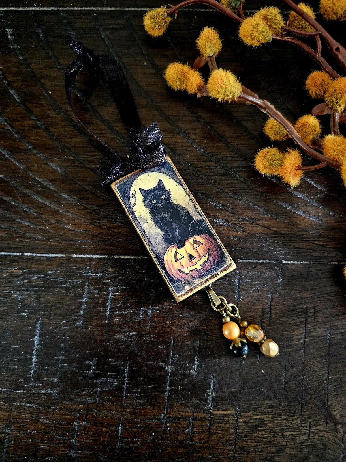 Black Cat Ornament, Halloween Themed Decor