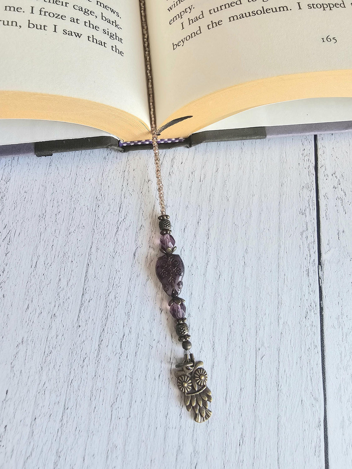 Amethyst Purple Colored Owl Bookmark, Reader Gift