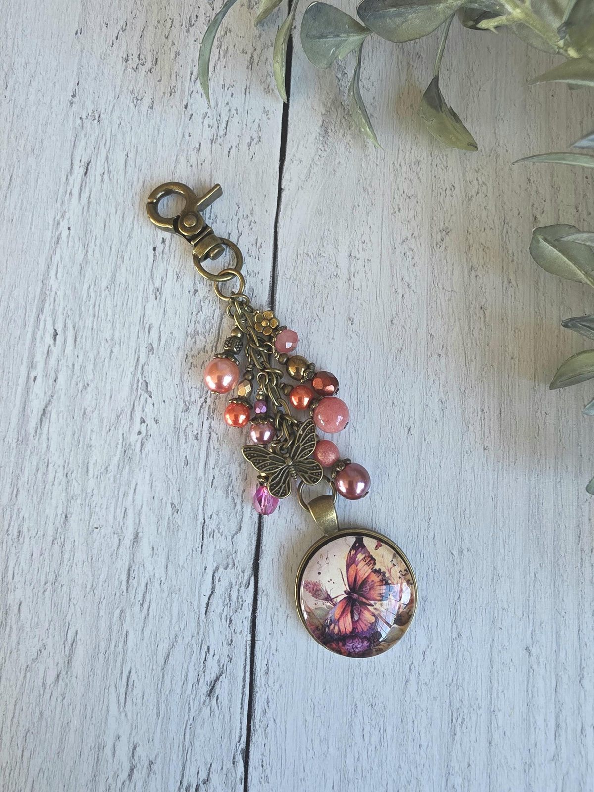 Butterfly Bag Charm, Beaded Purse Flair