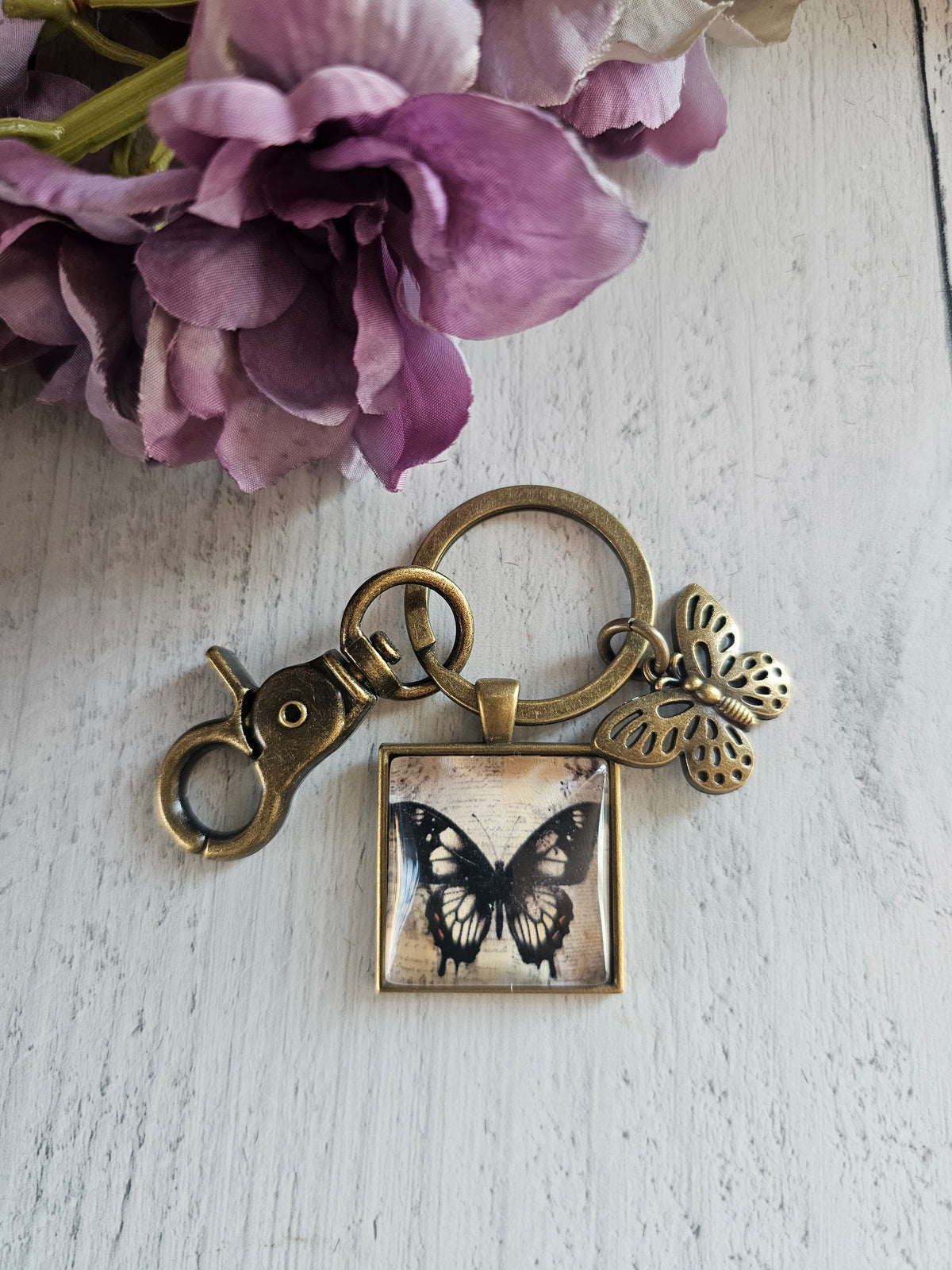Black Butterfly Keychain