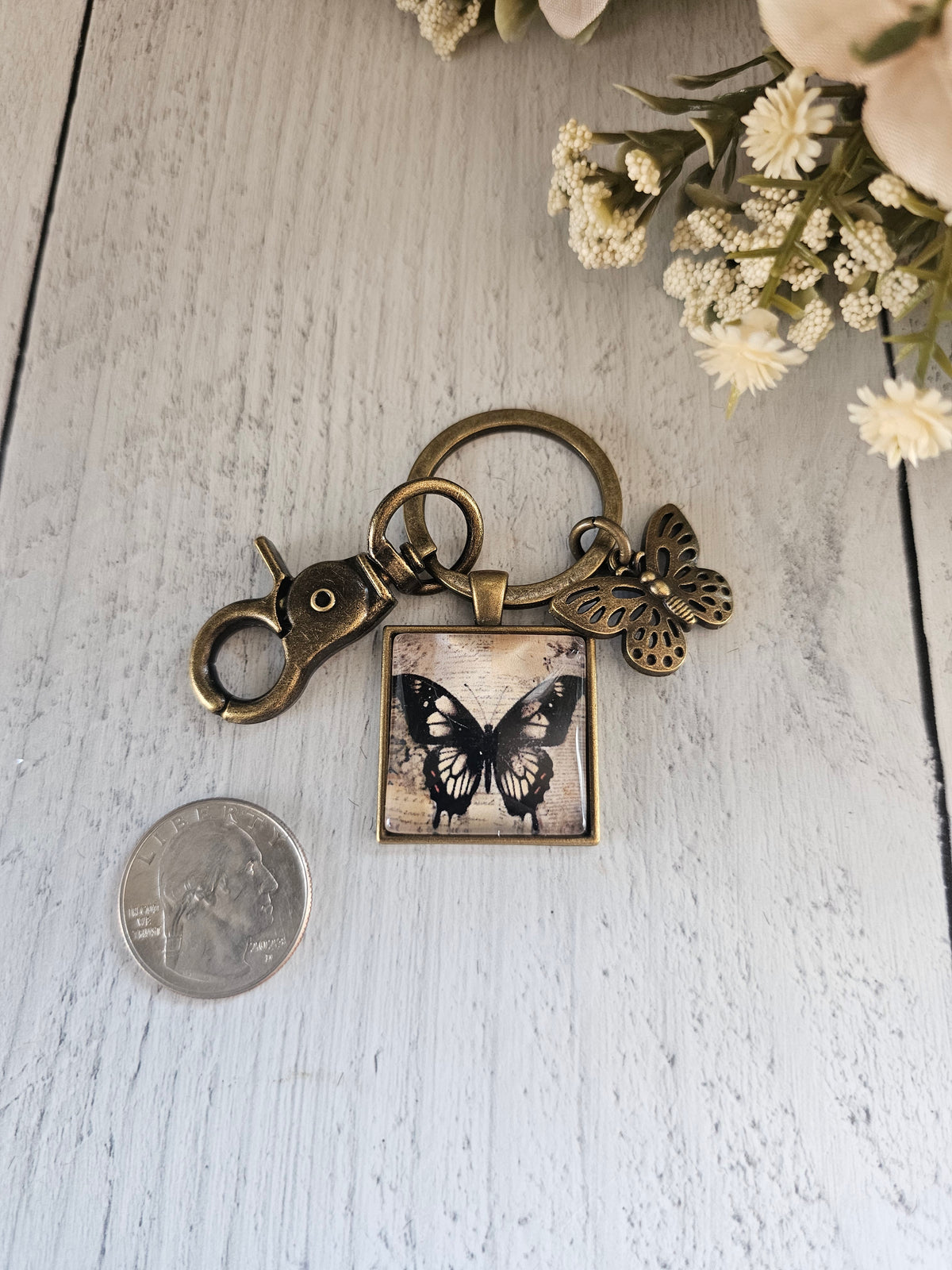 Black Butterfly Keychain