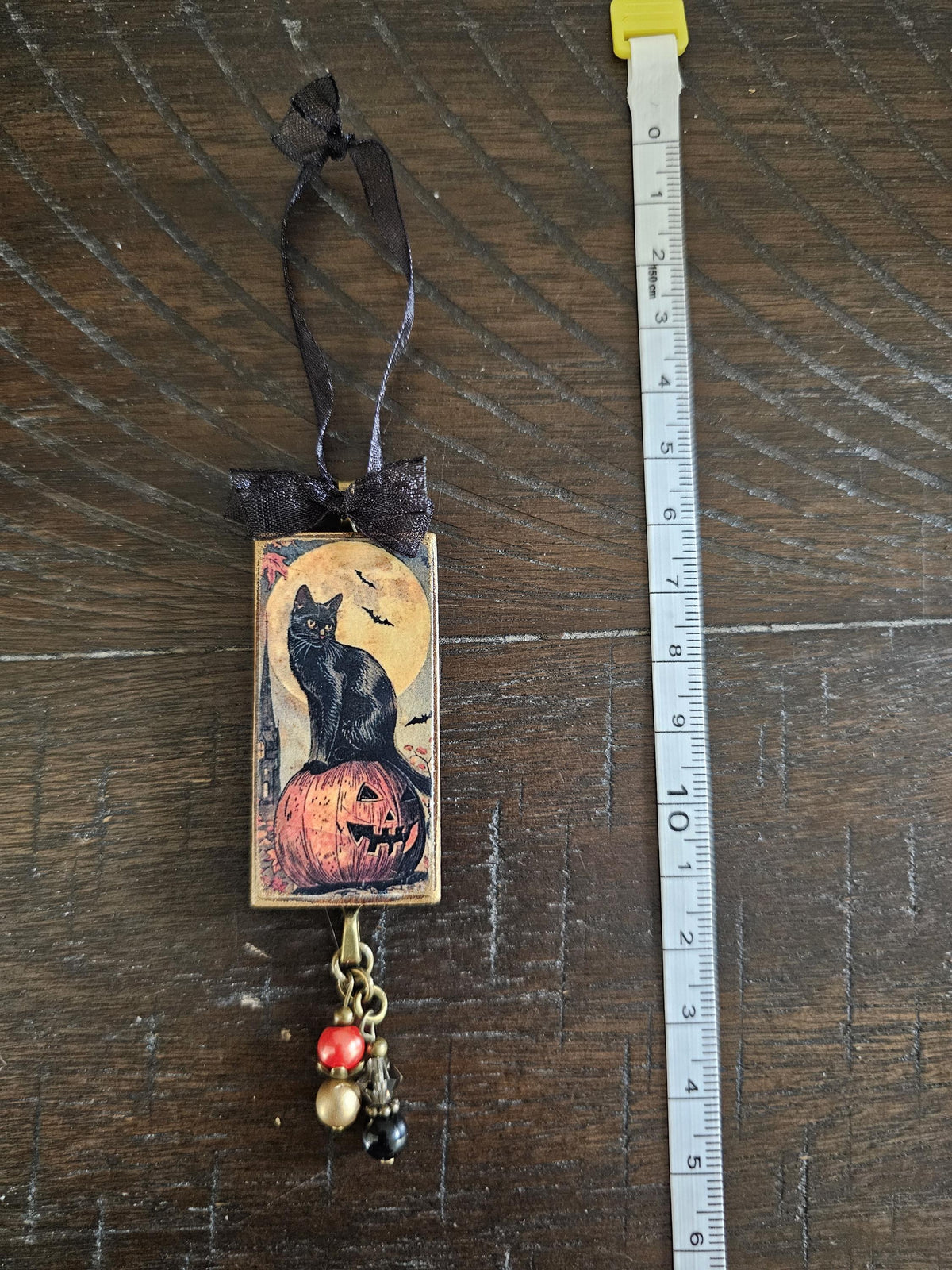Black Cat Halloween Ornament, Spooky Themed Decor
