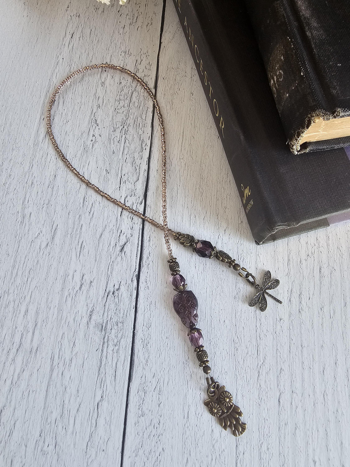Amethyst Purple Colored Owl Bookmark, Reader Gift