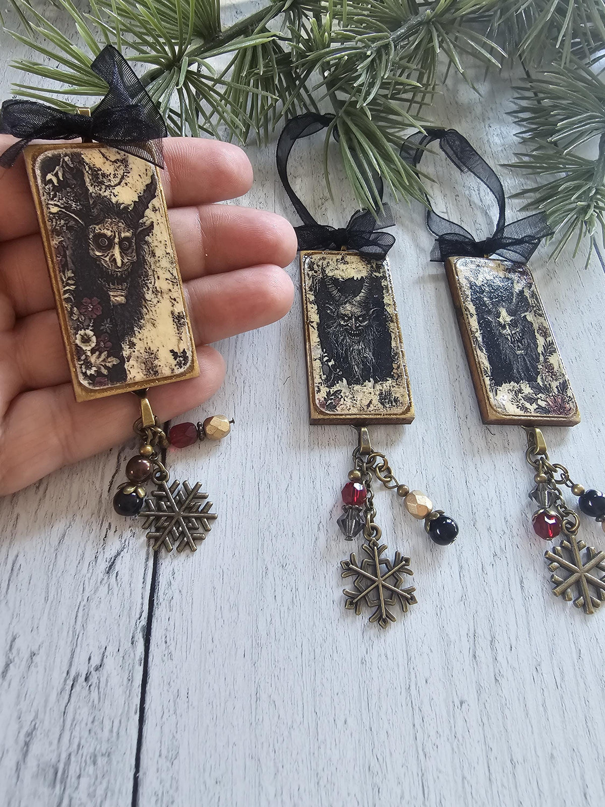 Handmade Scary Creepy Krampus Christmas Horror Ornaments
