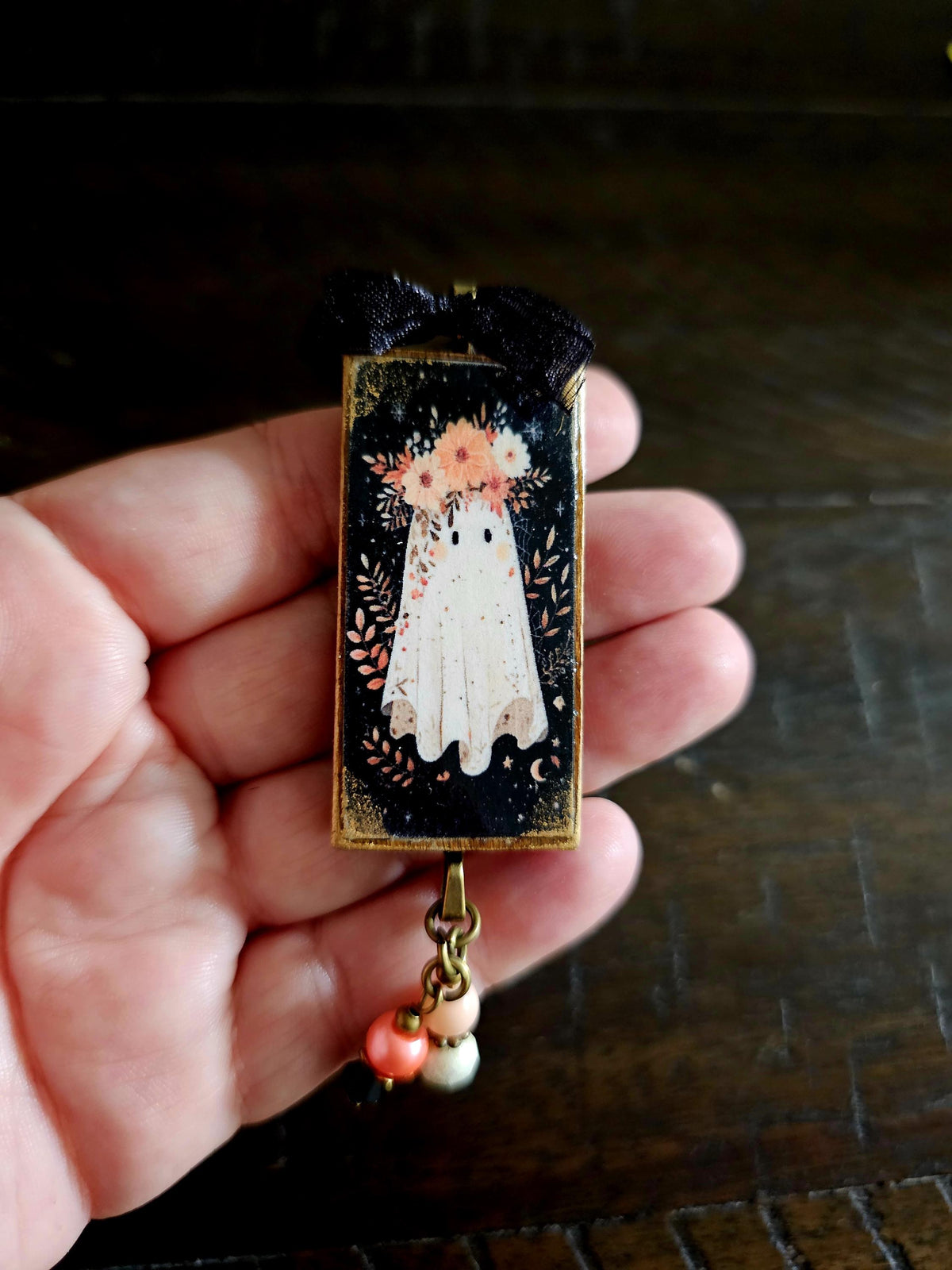 Whimsical Ghost Ornament, Halloween Fall Decor