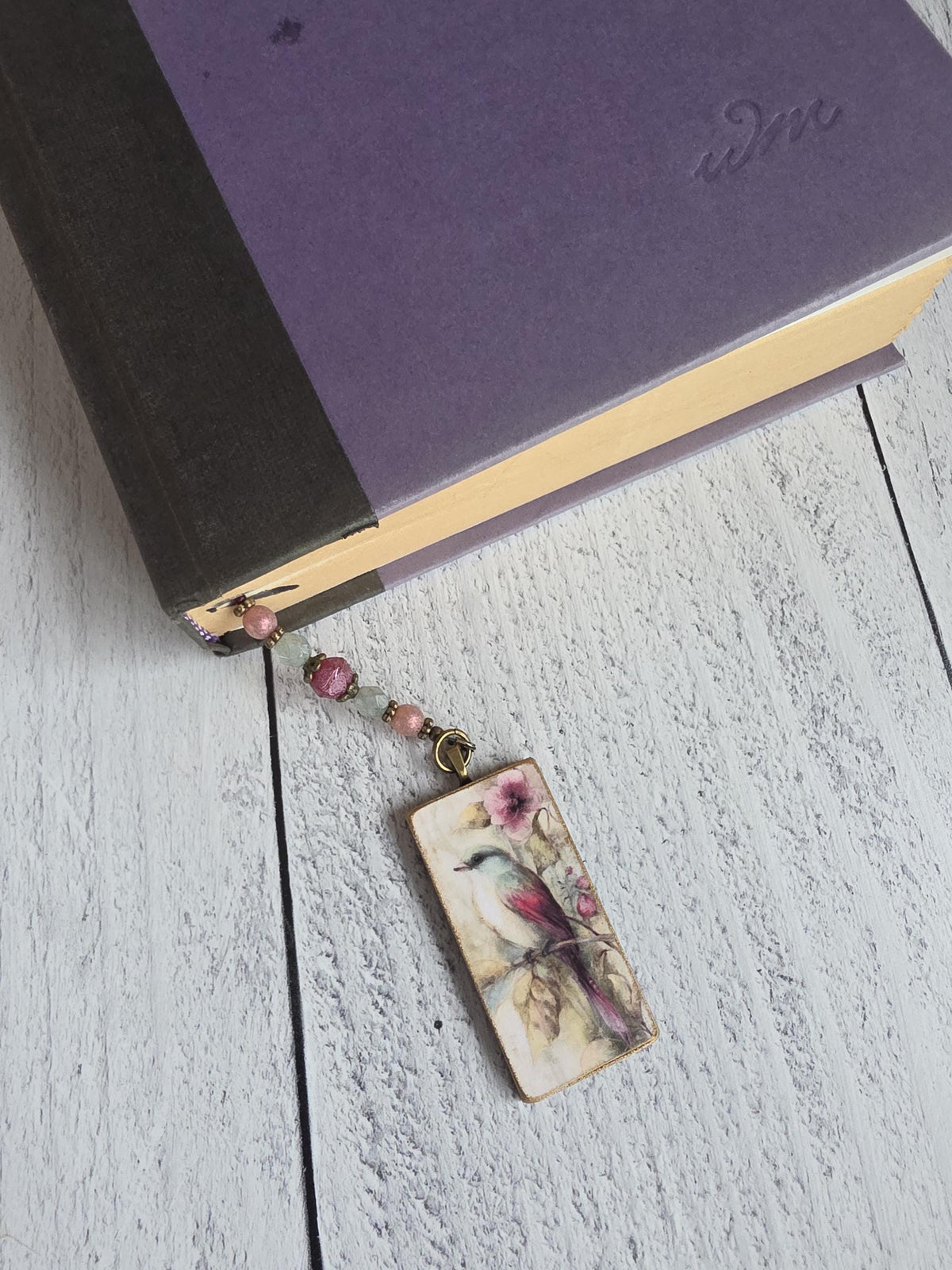 Whimsical Bird Bookmark, Beaded Reader Gift