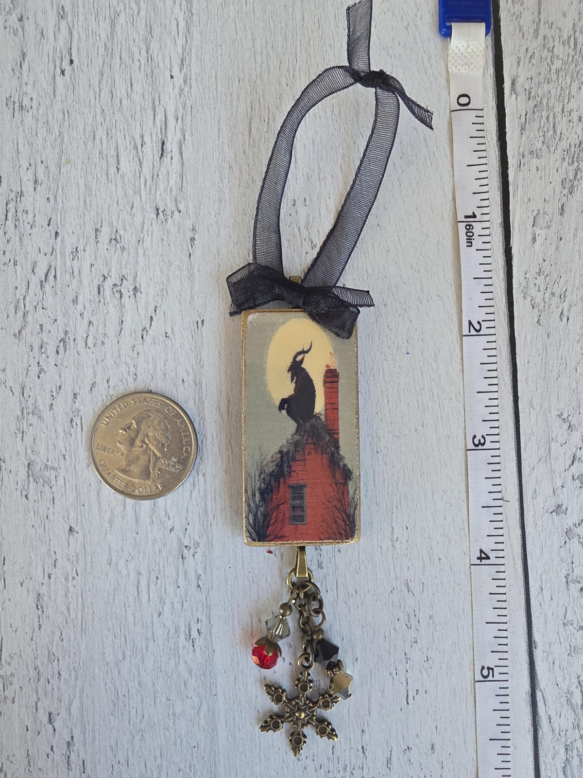 Krampus Christmas Ornaments, Handmade Wooden Decor
