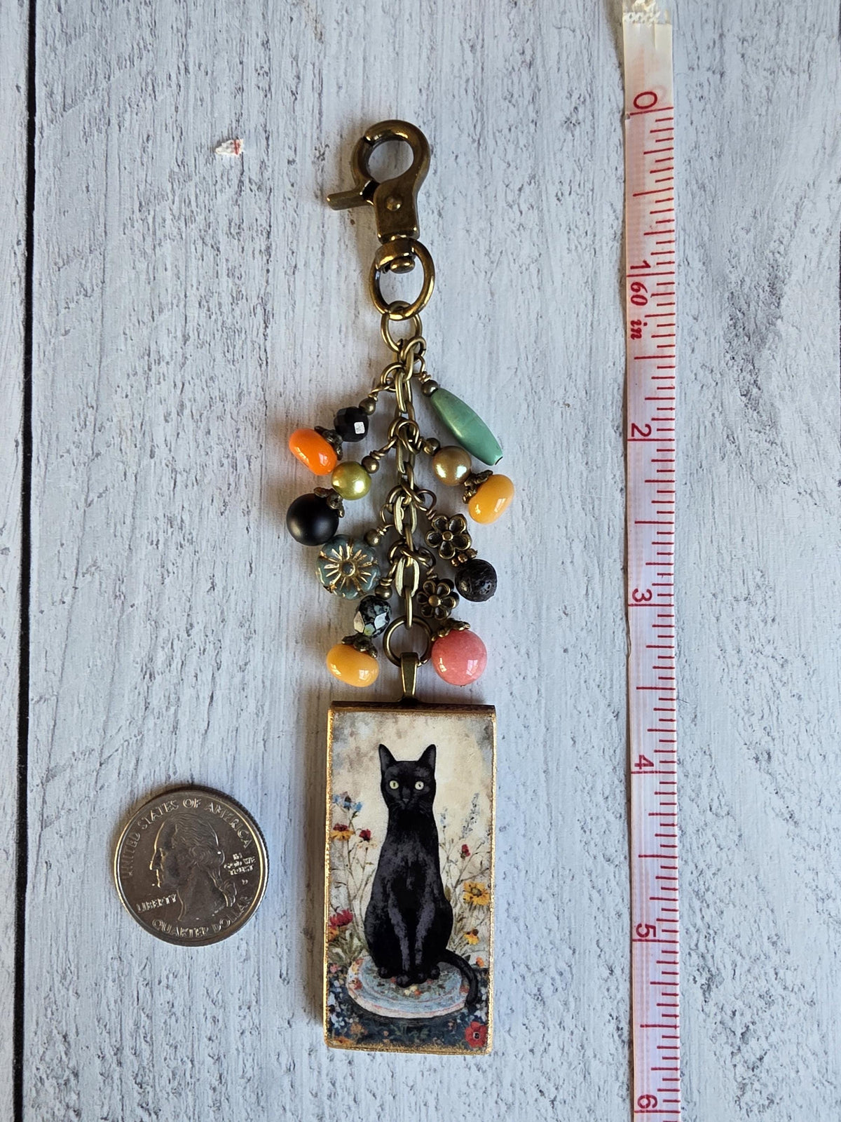 Black Cat Bag Charm, Cute Kitty Purse Flair