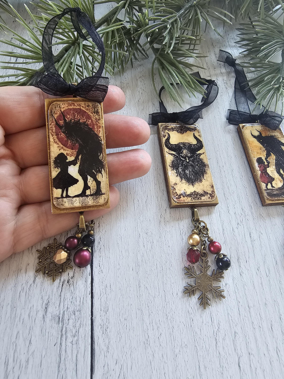Handmade Scary Creepy Krampus Christmas Horror Ornaments