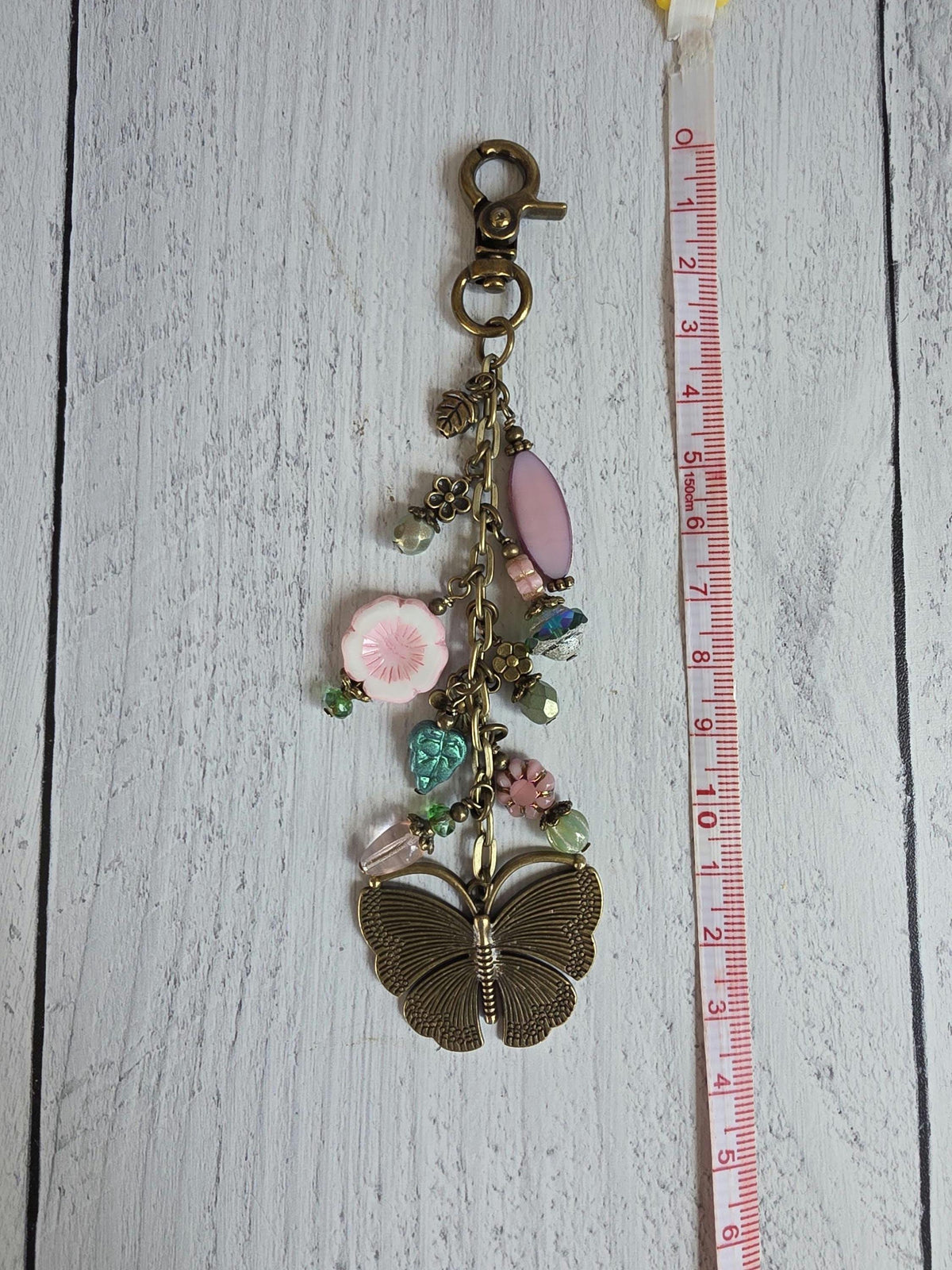 Pink Flowers Purse Charm, Sweet Spring Themed Bag Flair