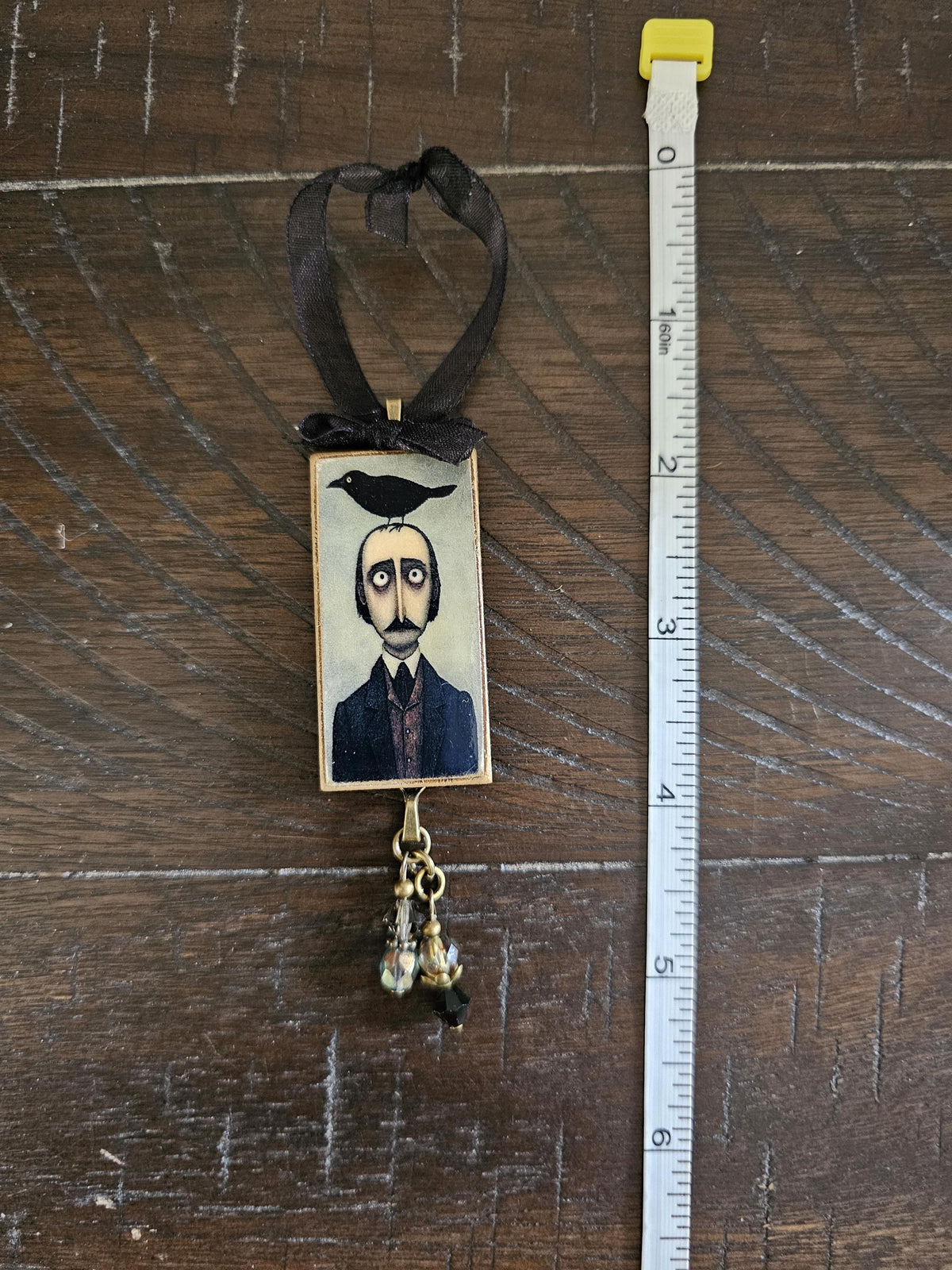 Whimsical Poe Raven Theme Ornament, Halloween Horror Decor
