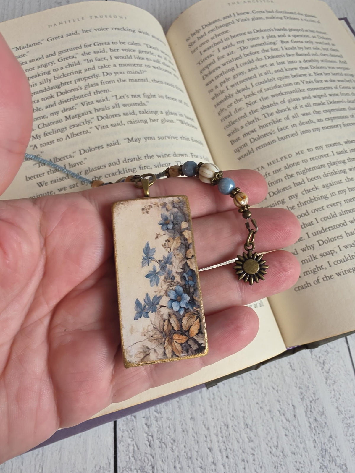 Floral Beaded Bookmark, Makes A Great Reader Gift Paired with Book, Choose Your Length