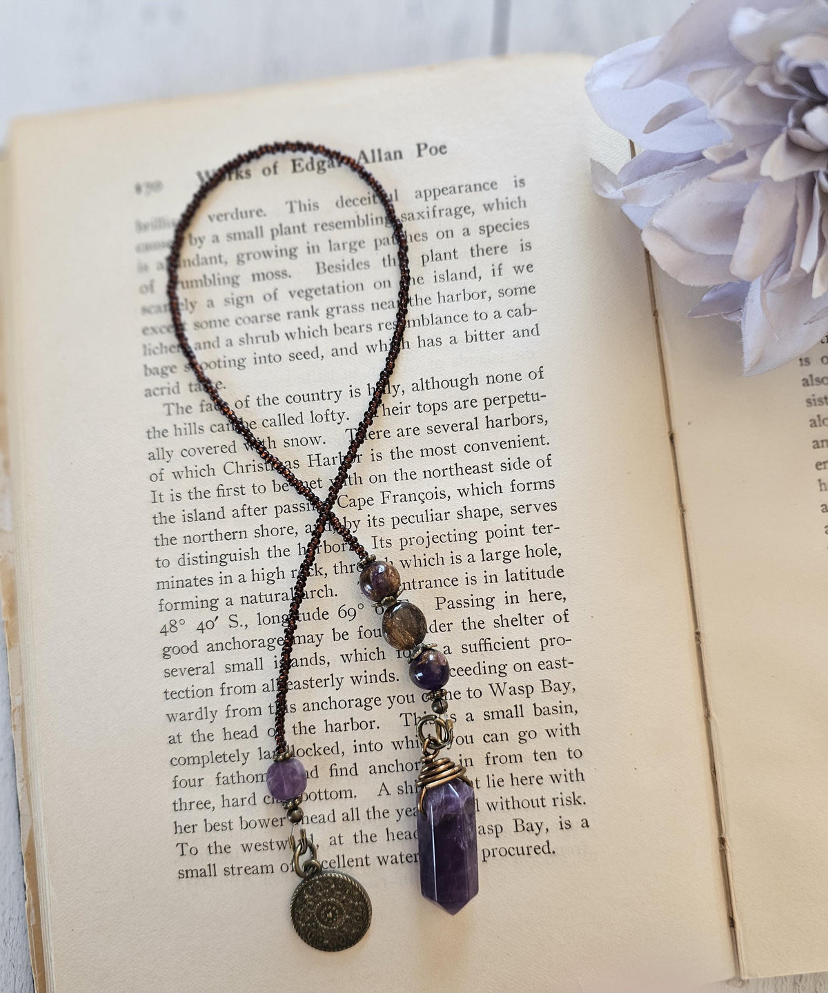 Amethyst Crystal Point Bookmark, Gemstone Bookmarker, Reader Gift