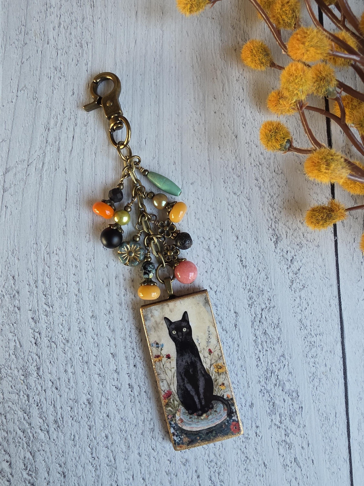 Black Cat Bag Charm, Cute Kitty Purse Flair