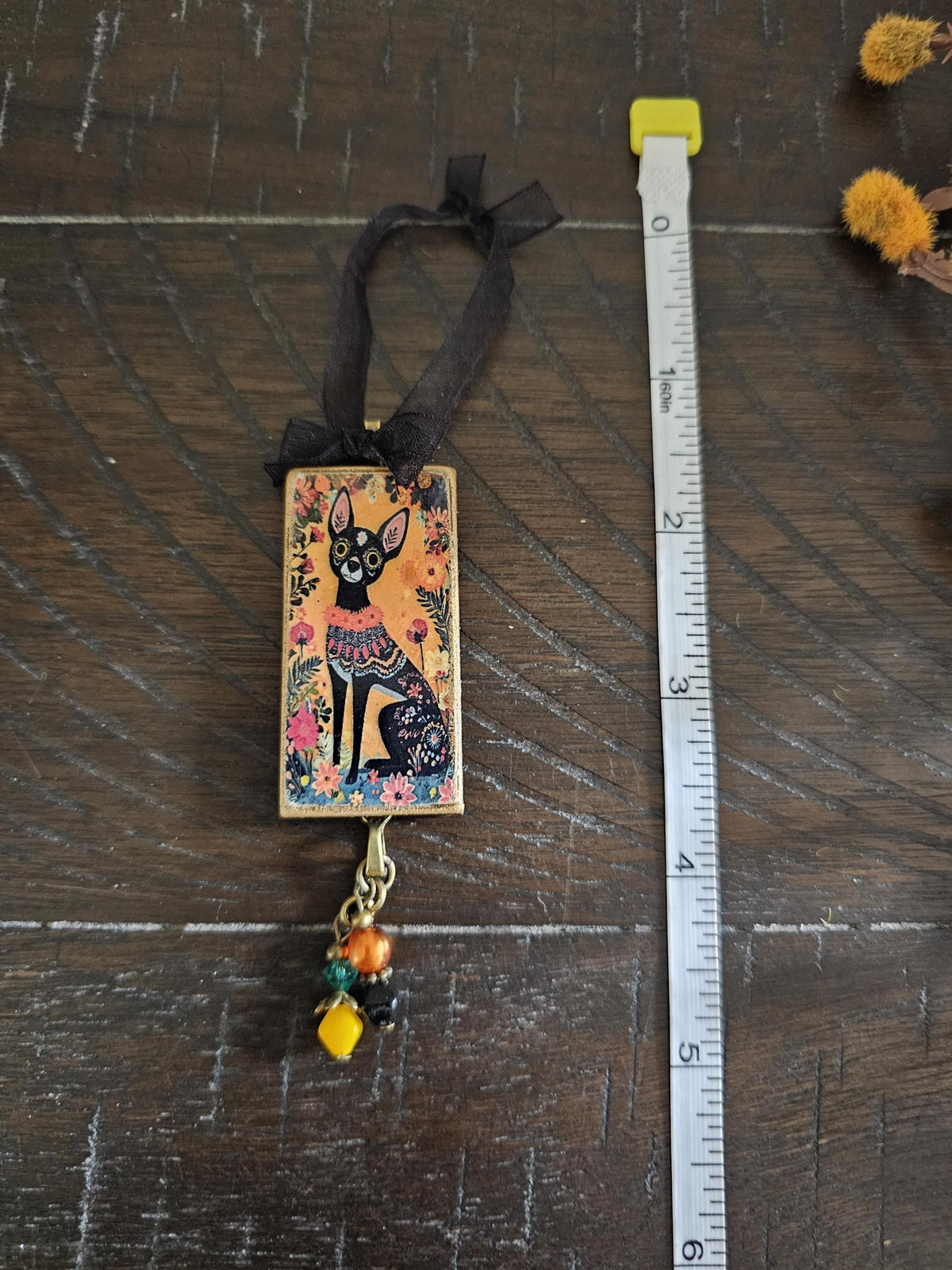 Day of the Dead Chihuahua Ornament, Sugar Skull Dog Dia de los Muertos