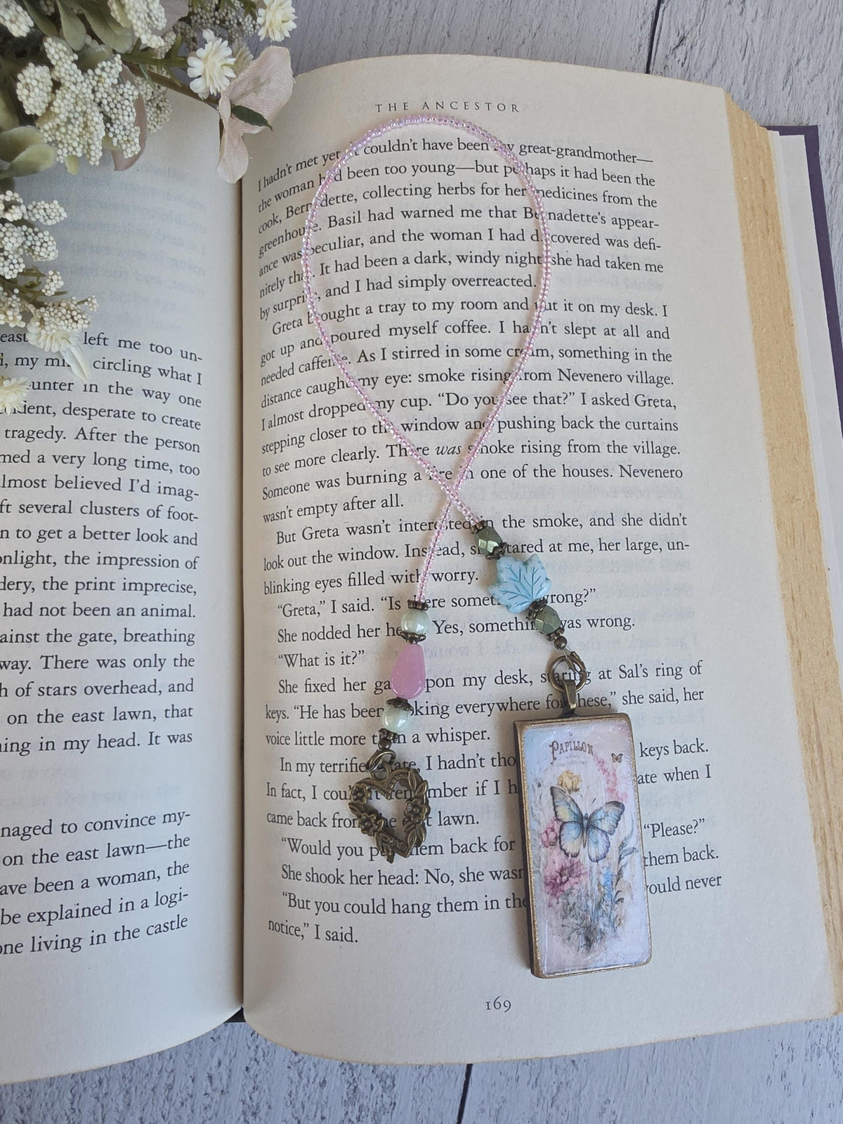 Vintage Style Butterfly Bookmark, Beaded Nature Theme