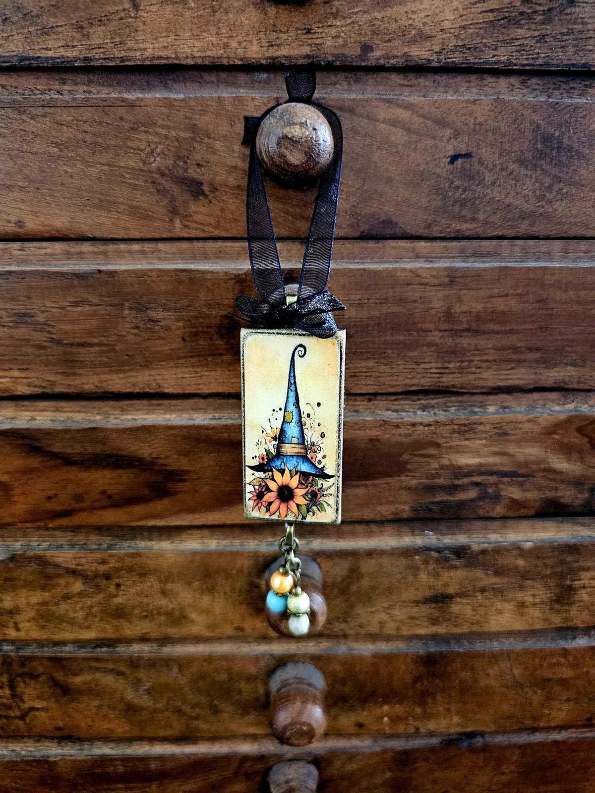Witch Hat Ornament, Autumn Halloween Decor