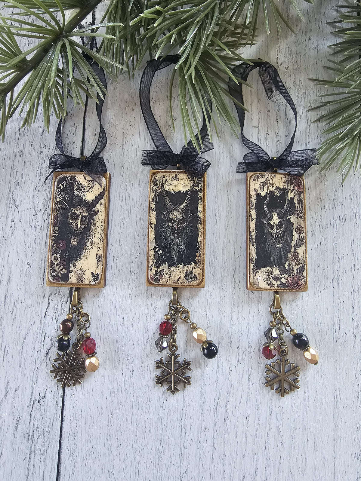Handmade Scary Creepy Krampus Christmas Horror Ornaments
