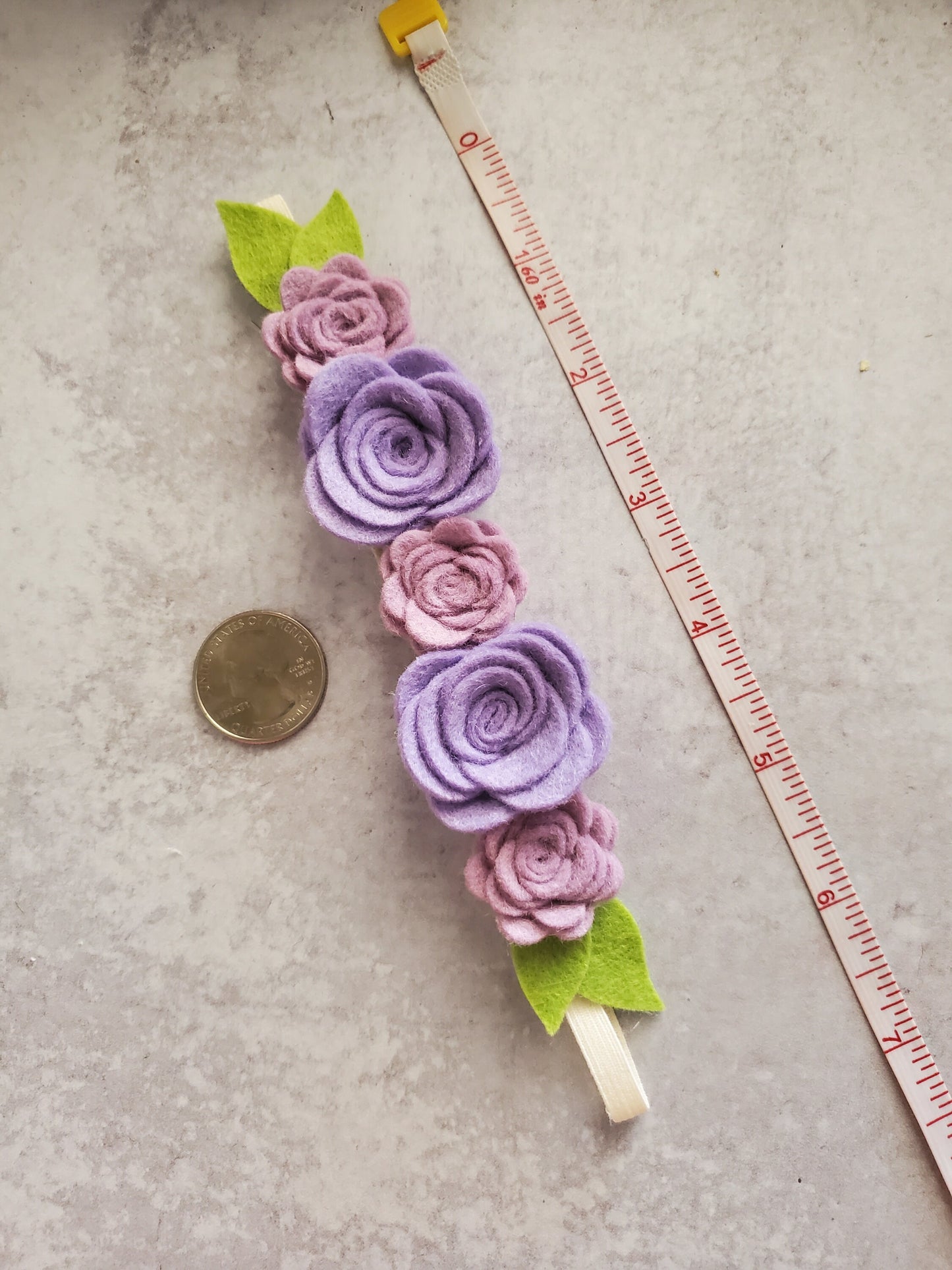 Unique Reader GIft - An Elastic Book Band Made With Merino Wool Felt Flowers
