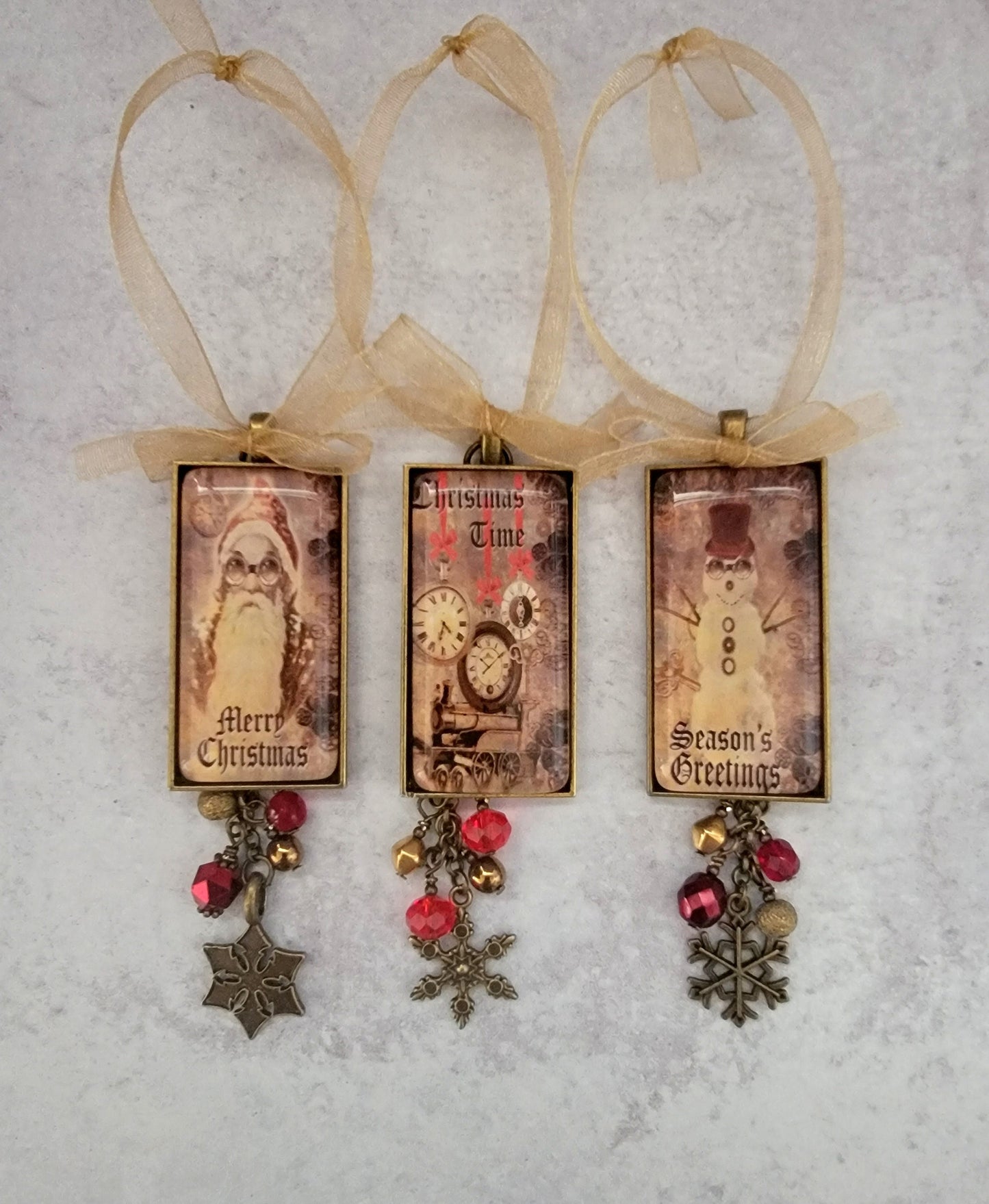 Christmas Ornaments, Steampunk Style Holiday Ornaments, Unique Holiday Decor