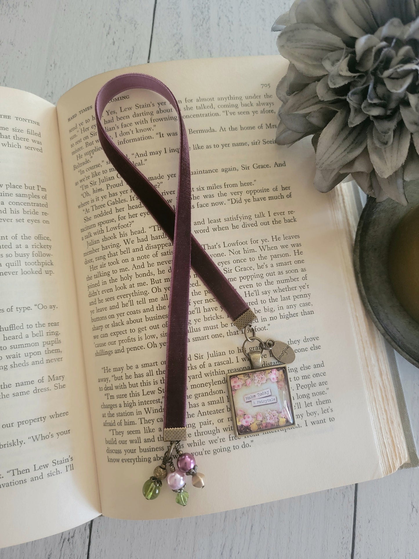 Fairytale Bookmark, Fairy Tale Velvet Ribbon Page Holder, Book Lover Gift, Velvet Ribbon, , Teacher Gift,
