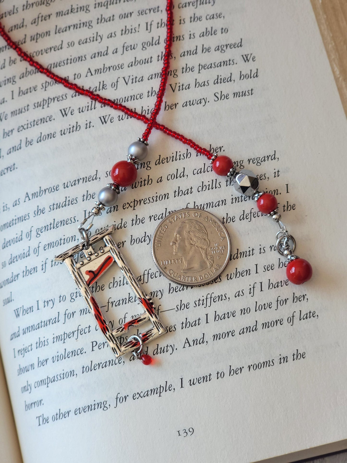 Horror Theme Bookmark, Guillotine Bookmark, Horror Lover gift, Halloween