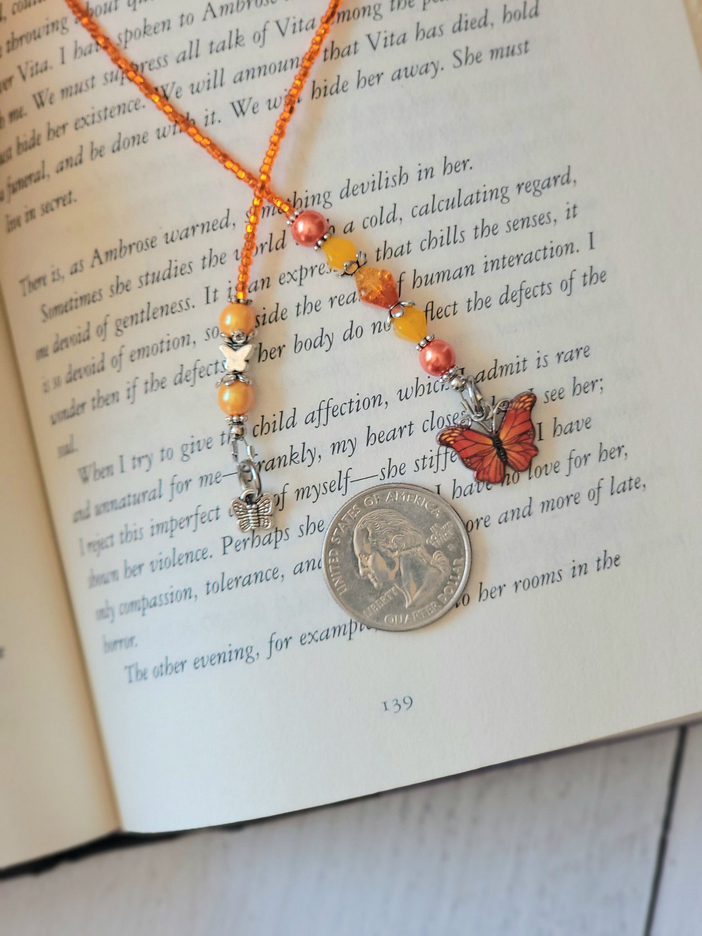 Tiny Butterfly Bookmark, Nature Lover Reader Gift