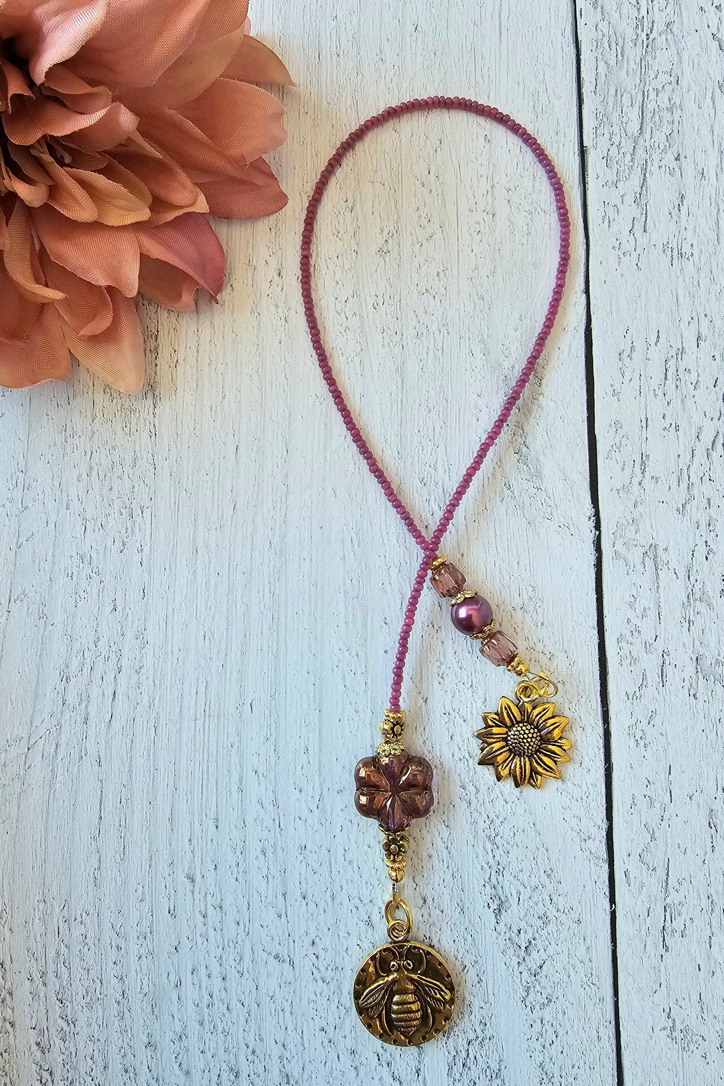 Flower and Bee Themed Bookmark, Gift for Readers and Book Lovers, Nature Pollinator Theme