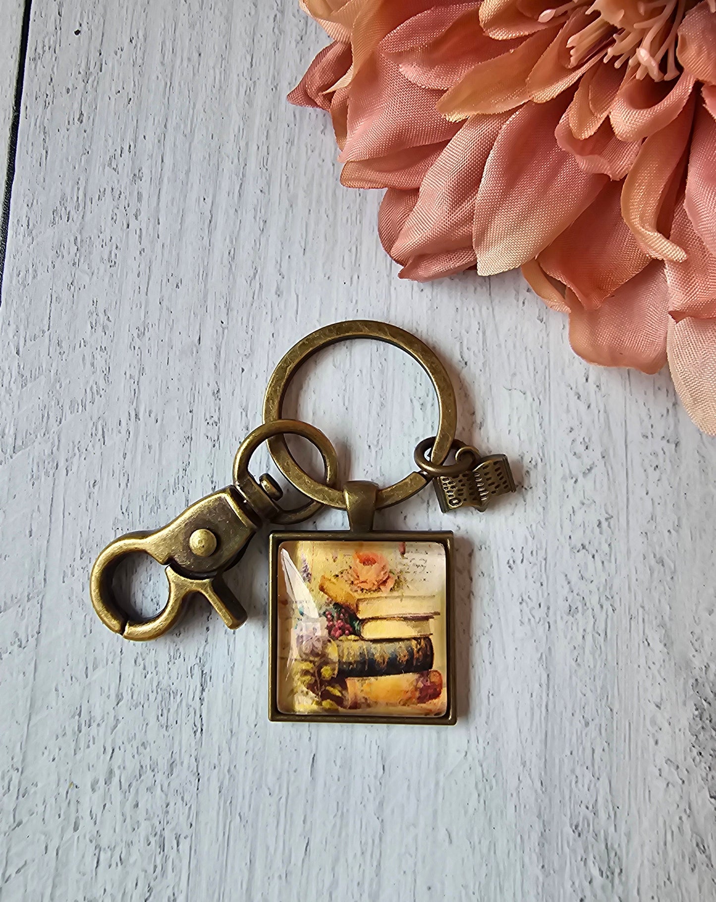 Books Keychain, Picture Pendant