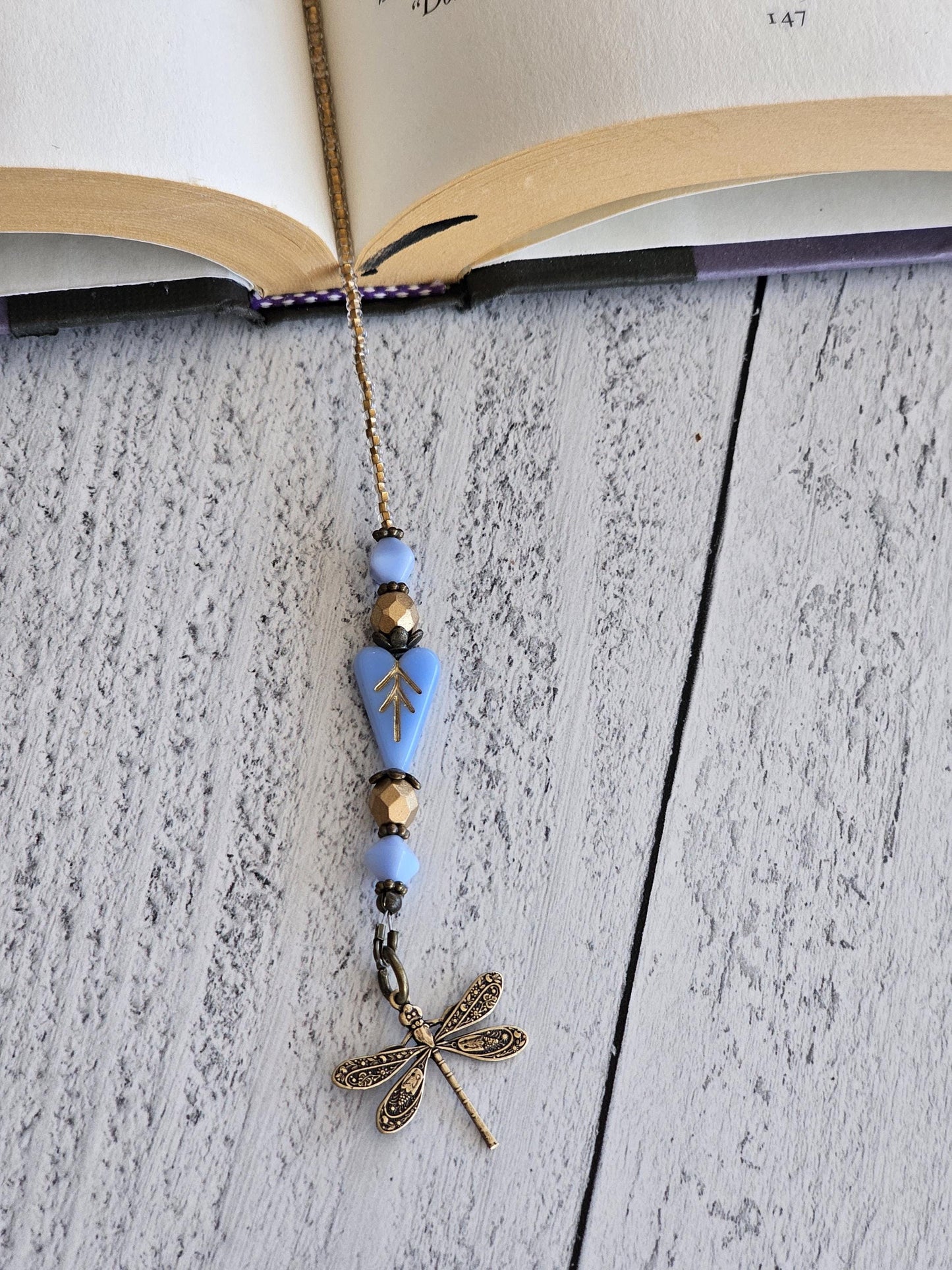 Blue Heart Reader Gift With Pollinator Charms