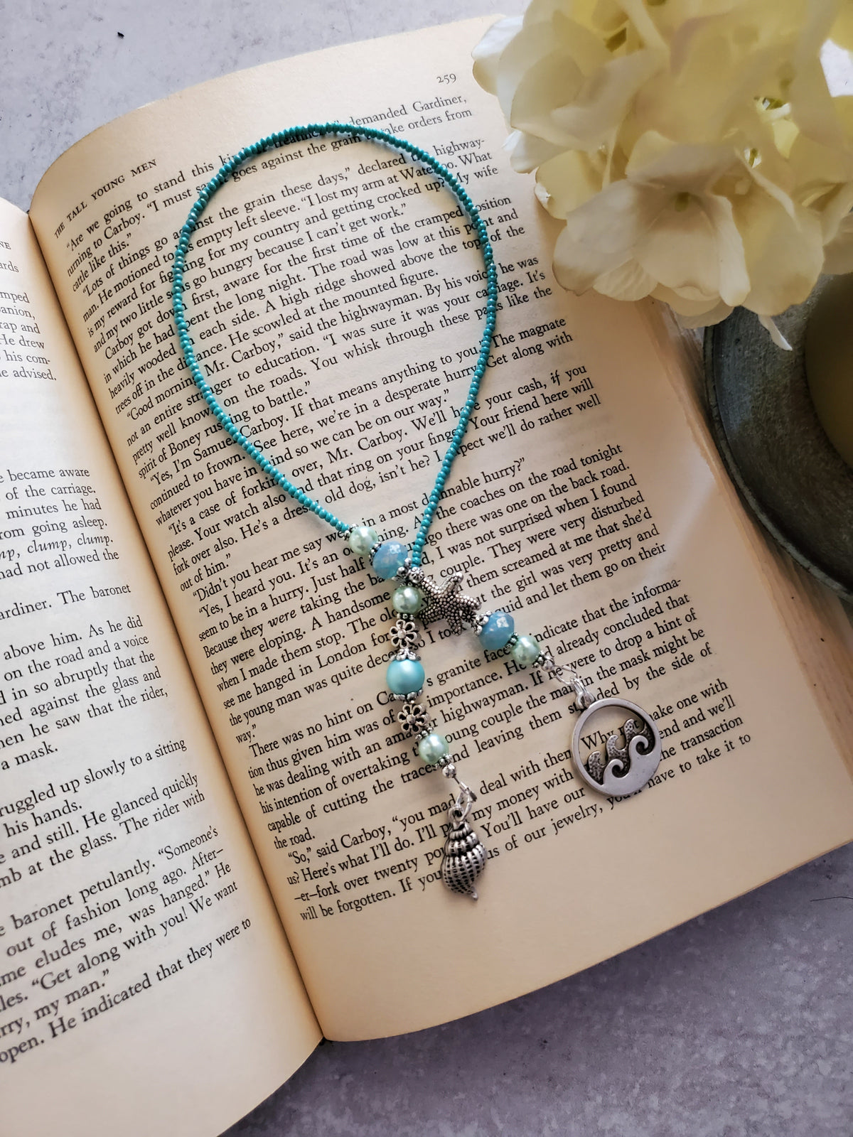 Summer Beach Themed Beaded Bookmark