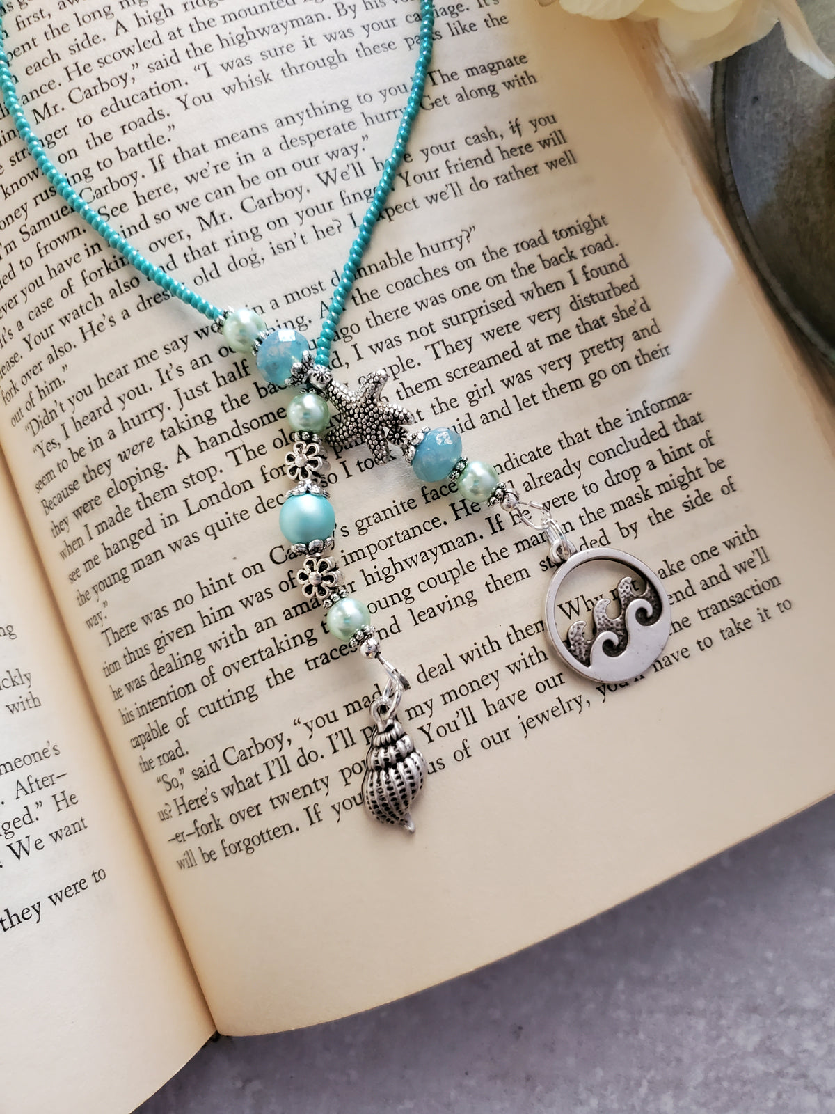 Summer Beach Themed Beaded Bookmark