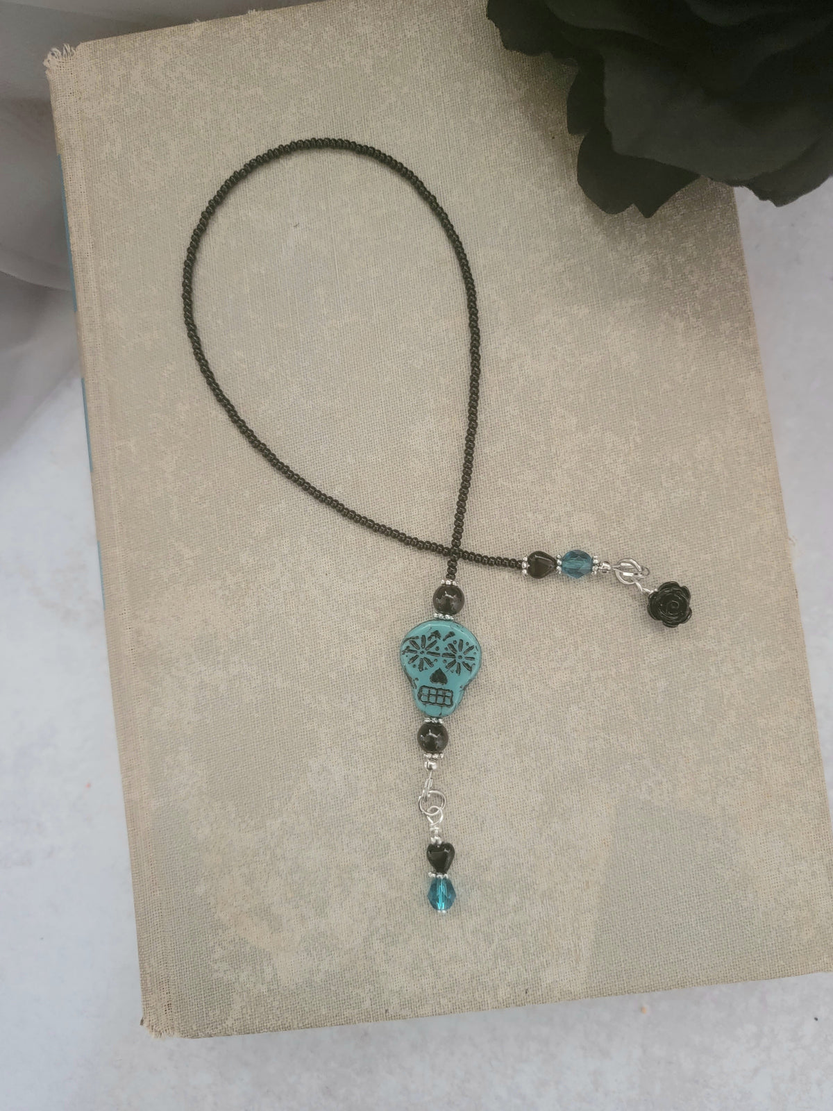 Sugar Skull Day of the Dead Bookmark Teal