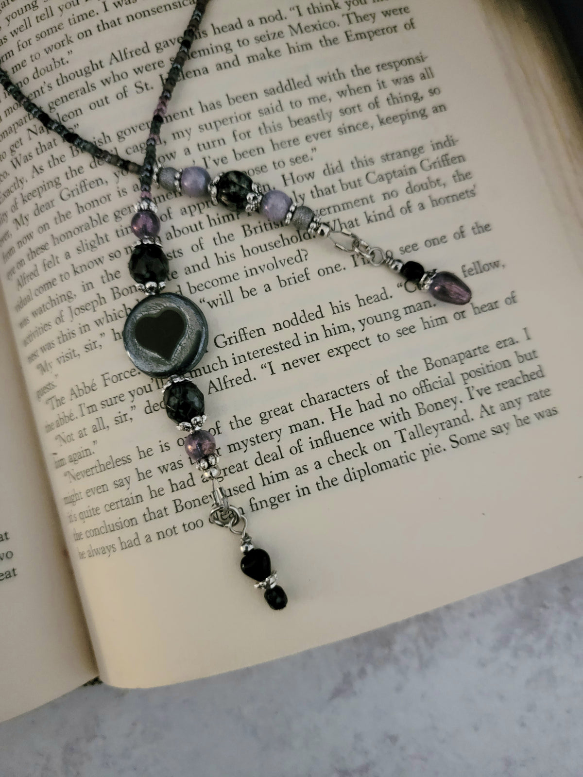 Black and Purple Heart Bookmark