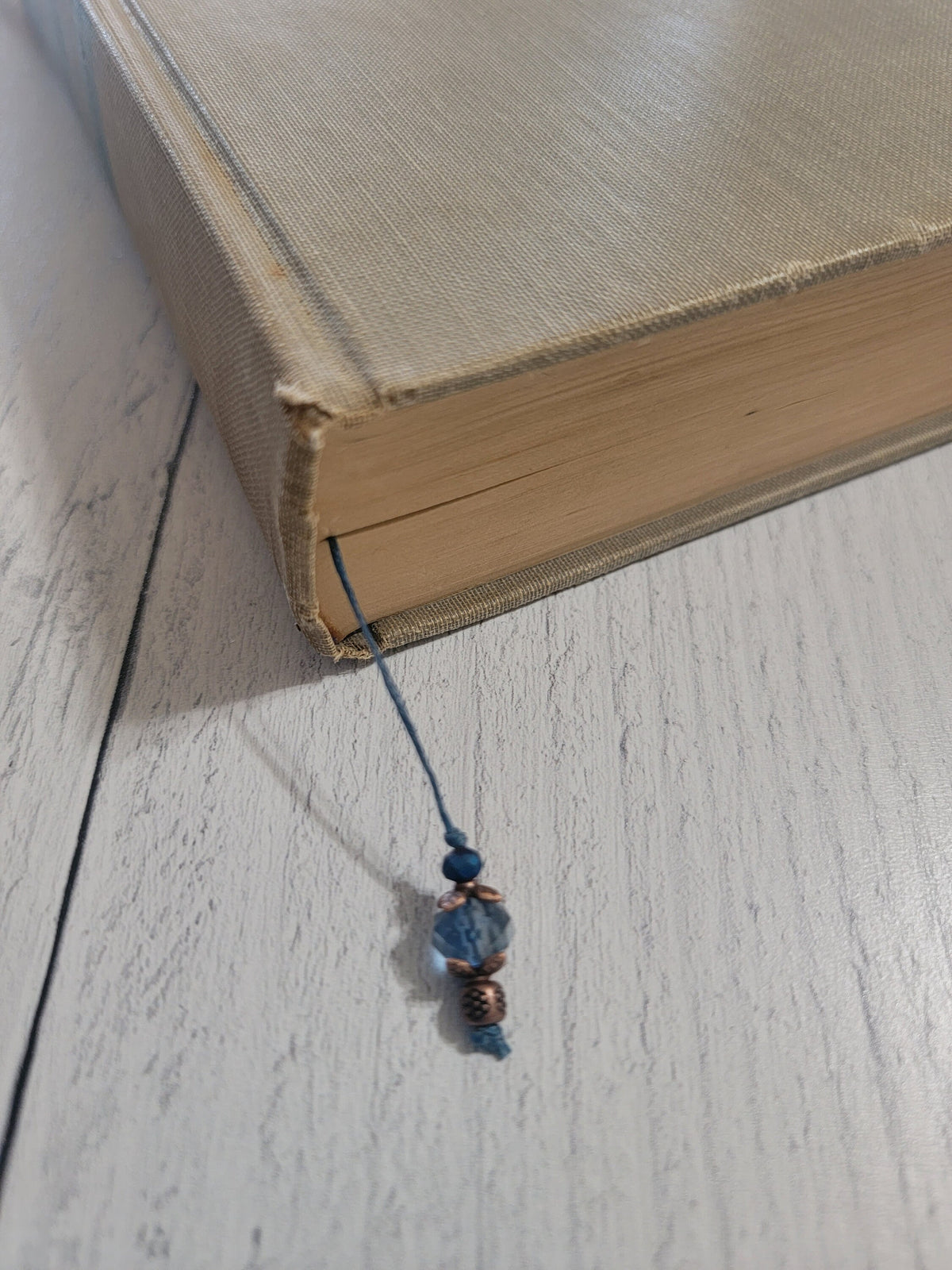 Minimal Bookmark, Blue Irish Linen Cord Bookmarker, Bookworm Gift, Book Lover Gift for Her