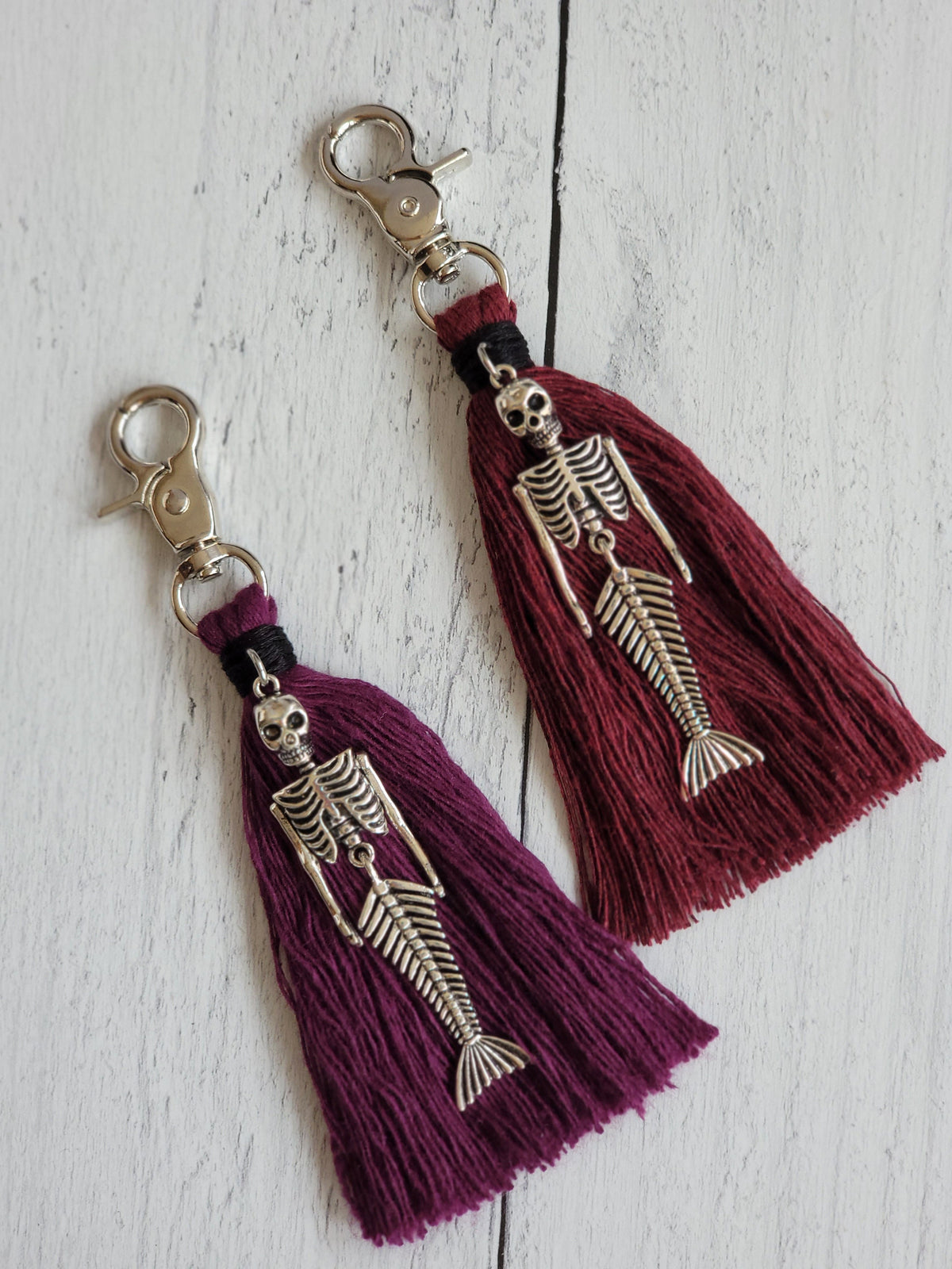 Mermaid Skeleton Bag Tassel, Halloween Purse Charm