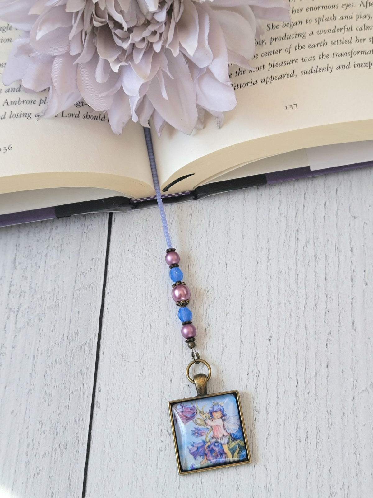 Vintage Style Fairy Bookmark, Fantasy Reader Gift, Glass Beaded Bookmarker, Bookish Gift