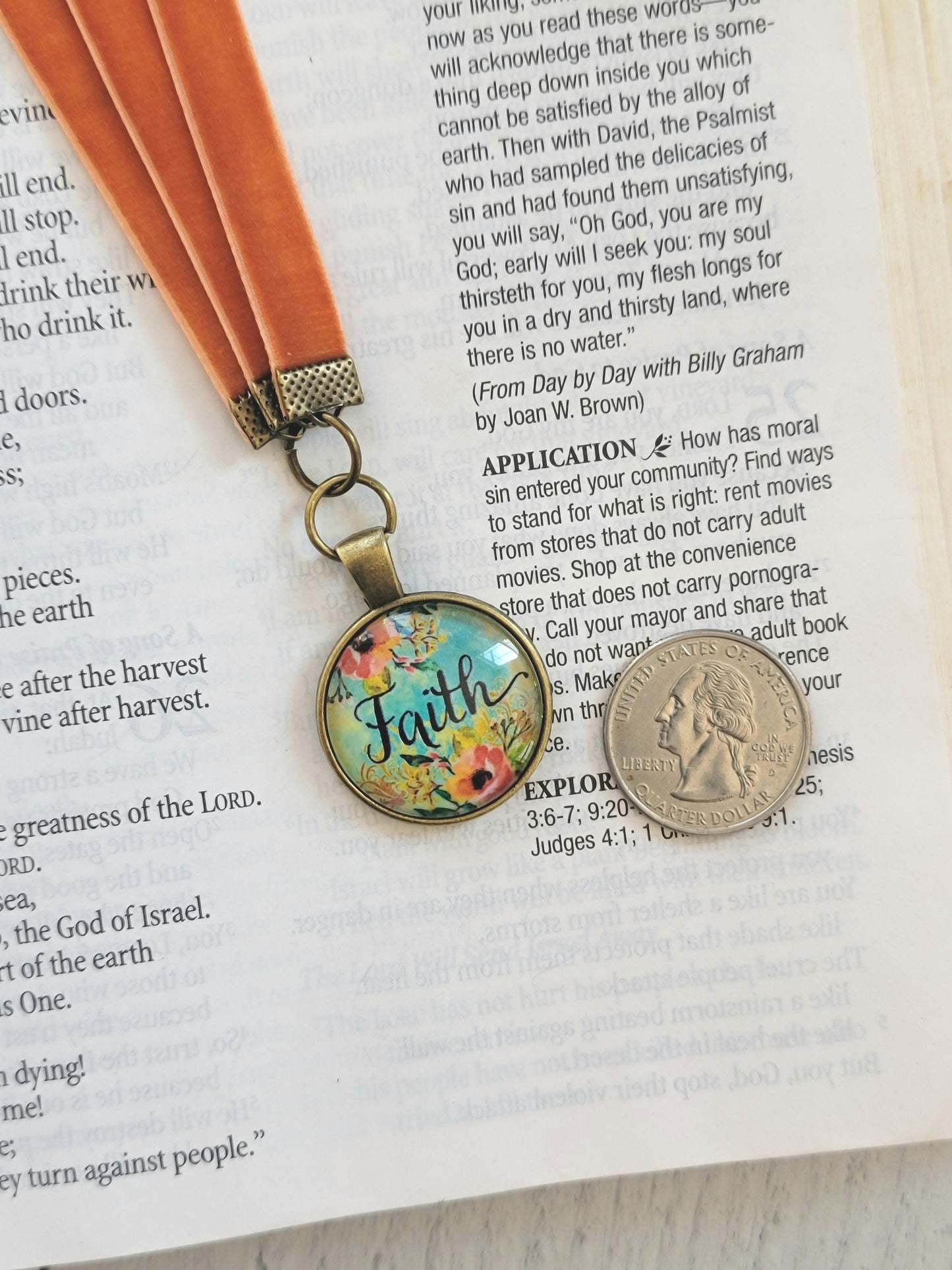 Faith Bookmark for Bibles, Multiple Velvet Strands