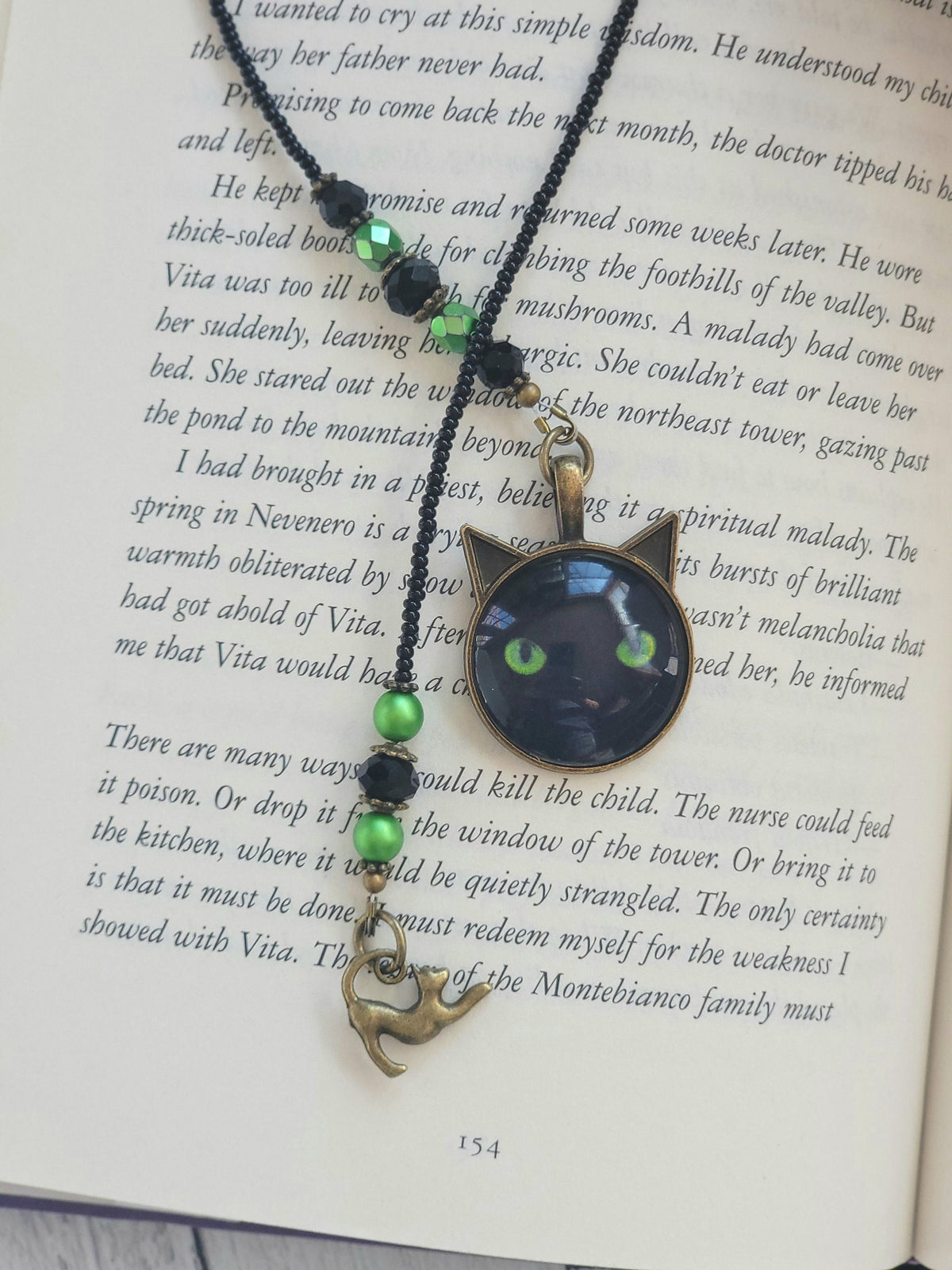 Black Cat Bookmark, Cat Lover Gift, Reader Gift