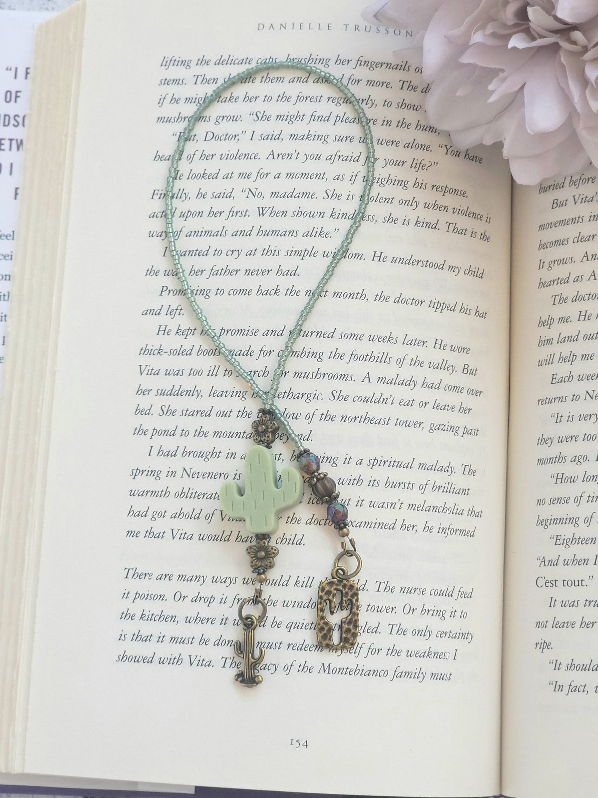 Cactus Bookmark, Silicone Bead Bookmarker, Reader Gift, Gift for Her, Southwest Bookmark