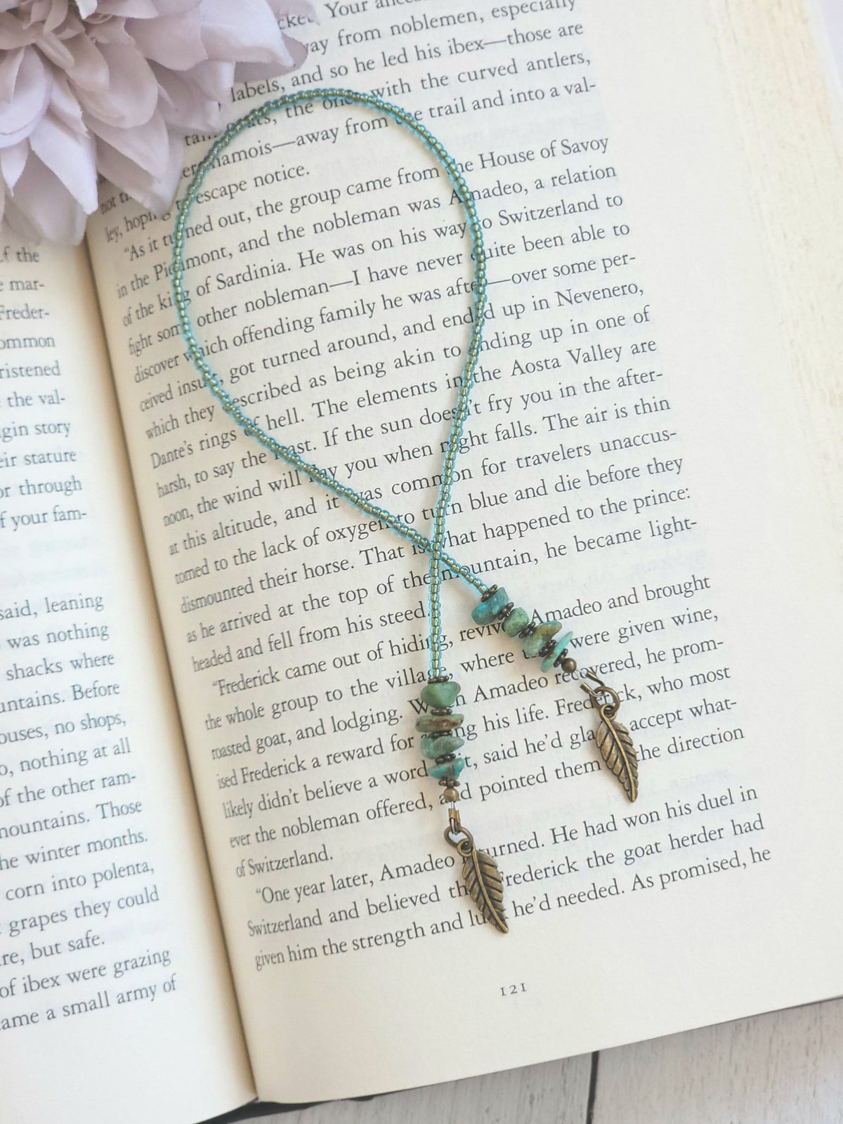 Turquoise Chip Bookmark Makes a Great Gift for the Book Lover