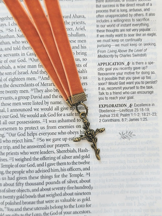 Multi-strand Bookmark with Cross Charm