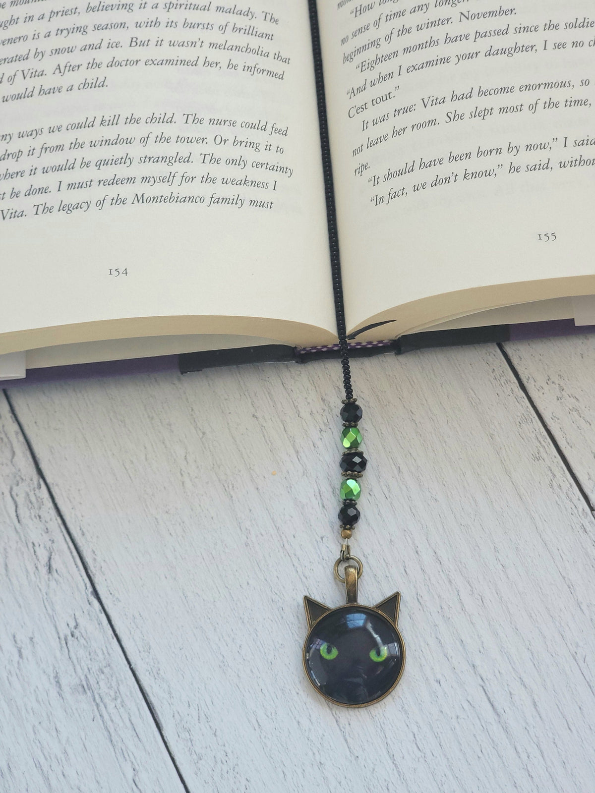 Black Cat Bookmark, Cat Lover Gift, Reader Gift