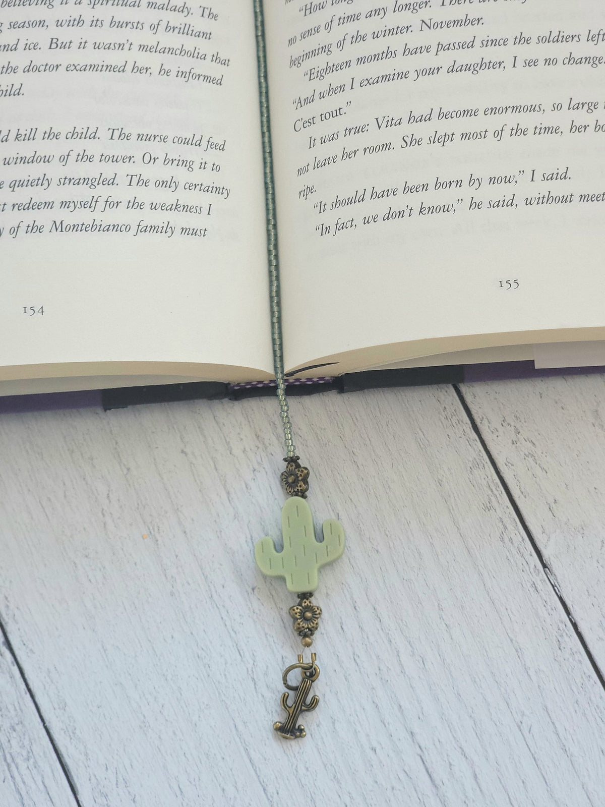 Cactus Bookmark, Silicone Bead Bookmarker, Reader Gift, Gift for Her, Southwest Bookmark