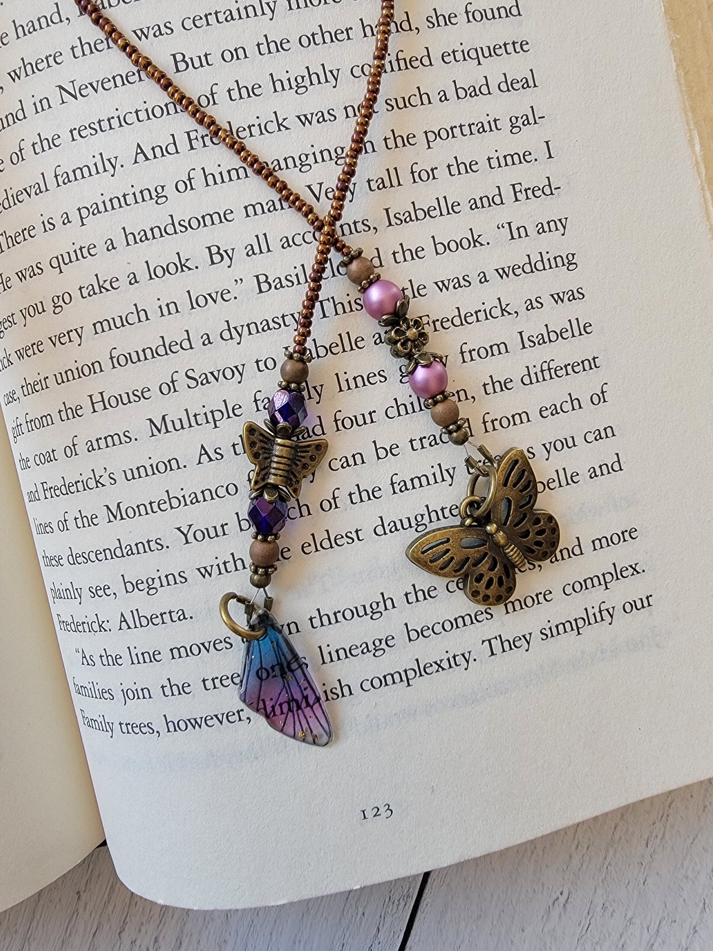 Butterfly Wing Bookmark, Unique Reader Gift