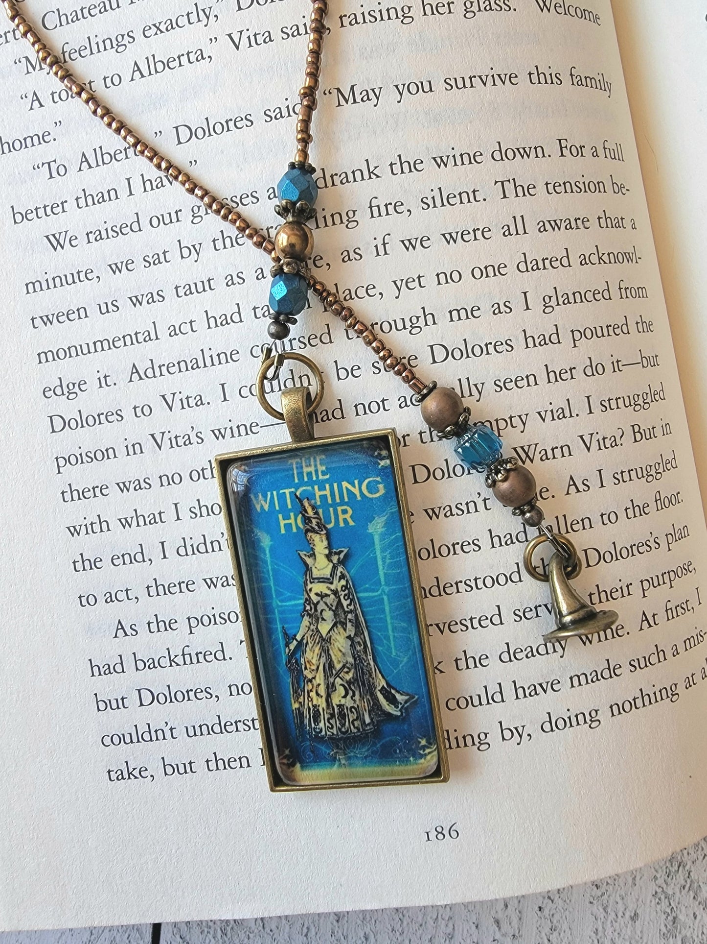 Handcrafted Witch Bookmark with Your Choice of Pendant