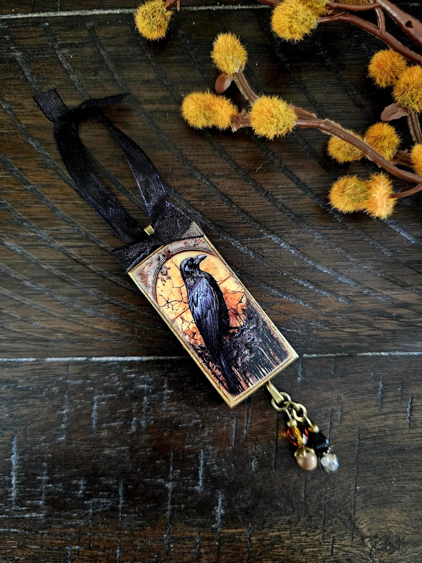 Raven Halloween Ornament, Horror Themed Decor
