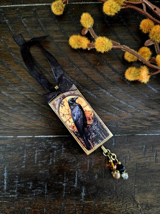 Raven Halloween Ornament, Horror Themed Decor