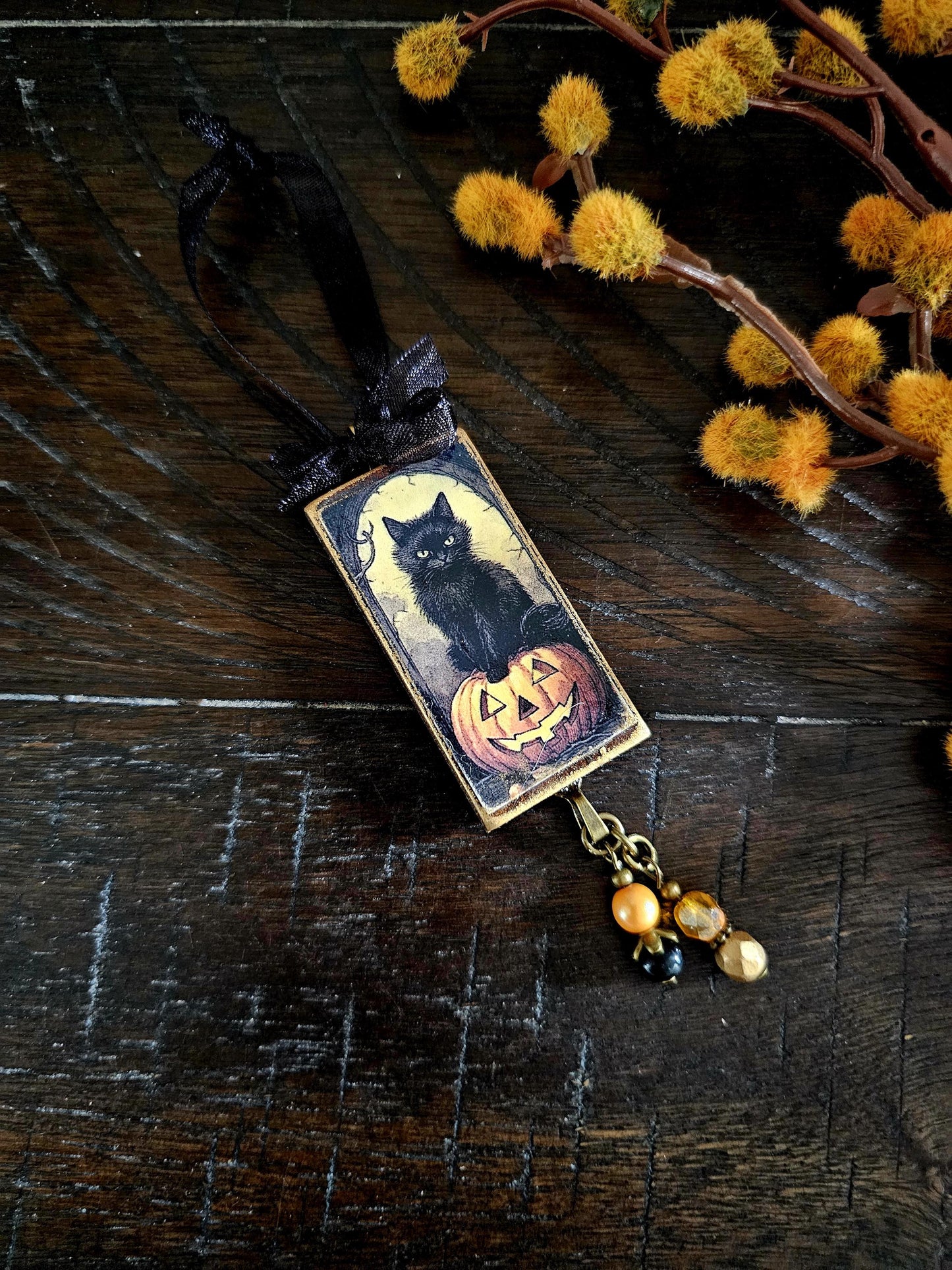 Black Cat Ornament, Halloween Themed Decor