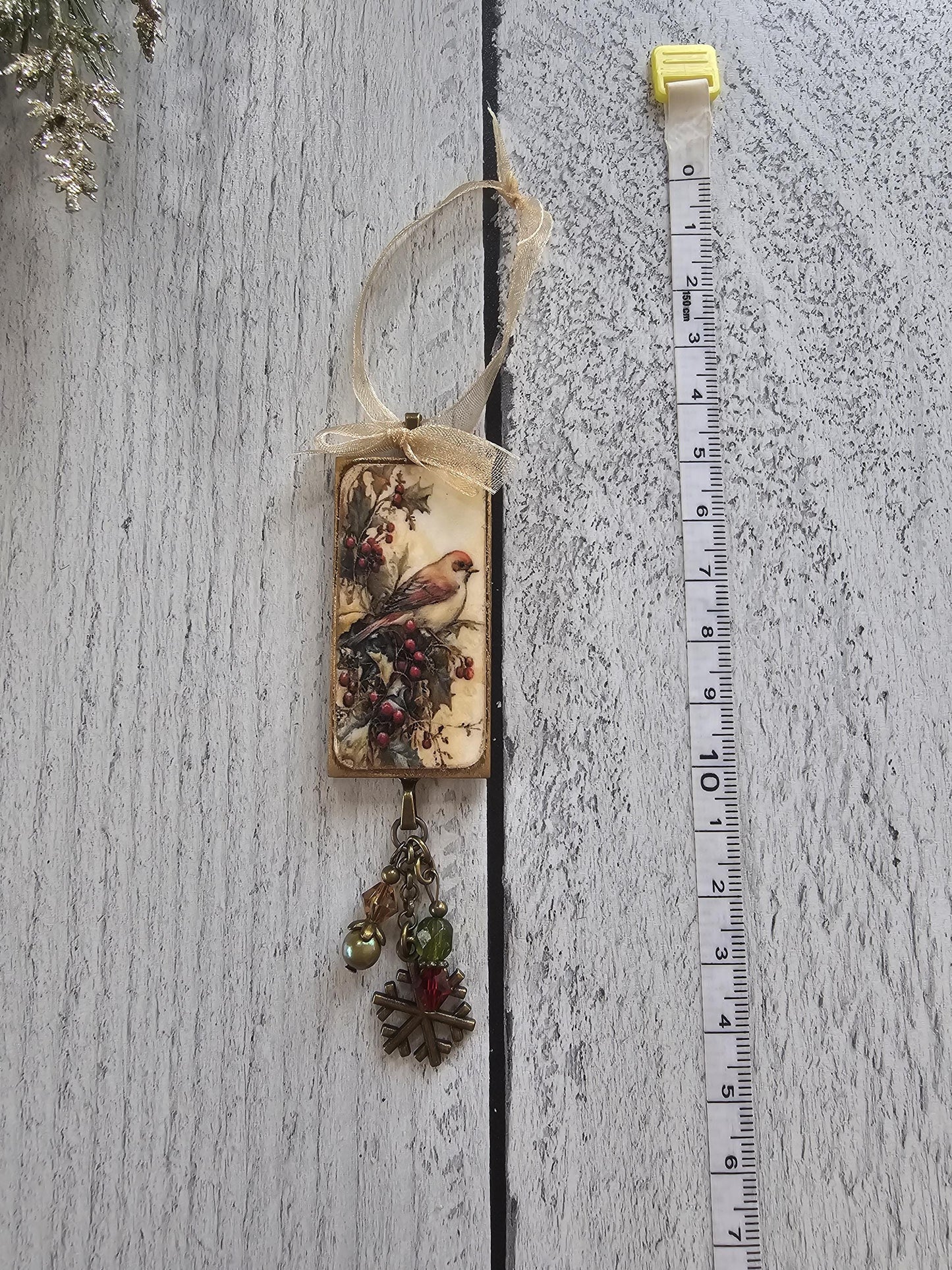 Handmade Yule Ornaments, Winter Birds and Wreath